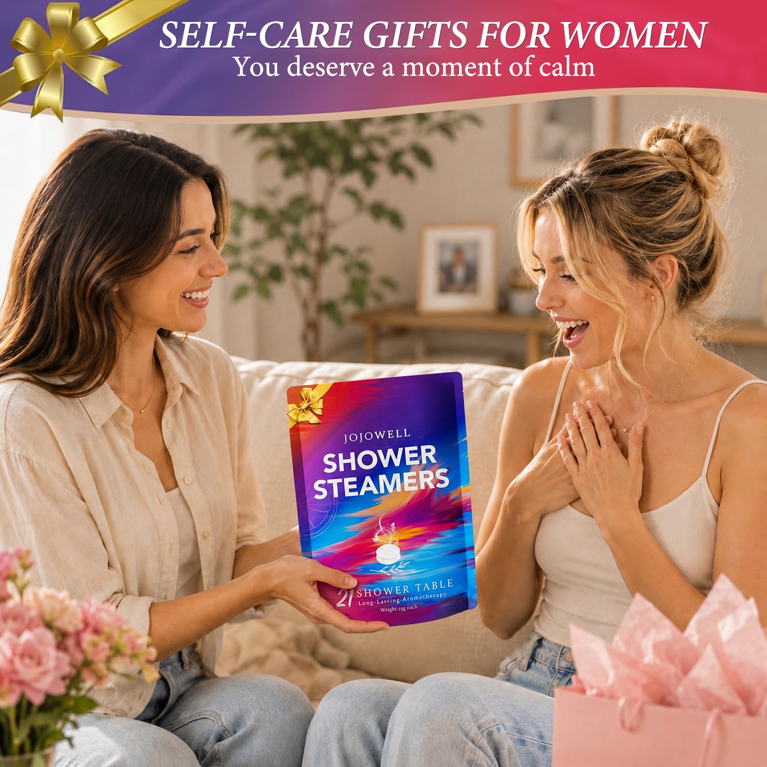 Shower Steamers Aromatherapy - 21Pcs Birthday Gifts for Women, Wife, Mom, Essential Oil, Nasal Relief, Self Care Home Spa Gifts for Woman, Elephant Christmas Gifts for Adults, Women, Teachers, Her