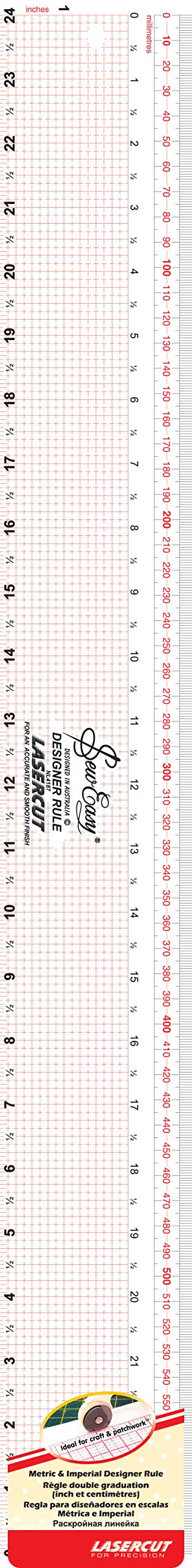 Sew Easy NL4187 | Acrylic Designer Grading Ruler | 3 x 24in