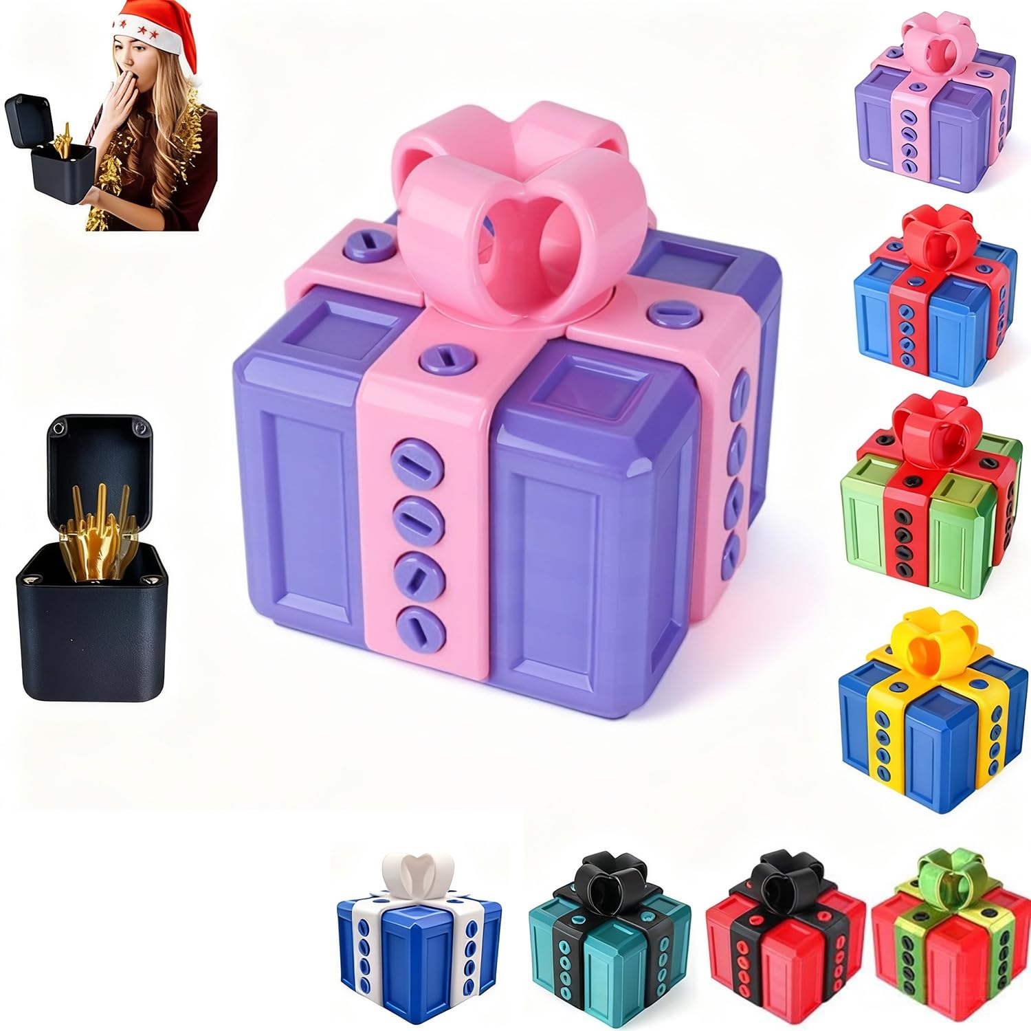 The Prank Gift Box, The Annoying Present with Finger, Hilarious Gag Prank Boxes Surprise Gift Box with Screws for Adults, 3D Printed Funny for Birthday Christmas (C) — image 1