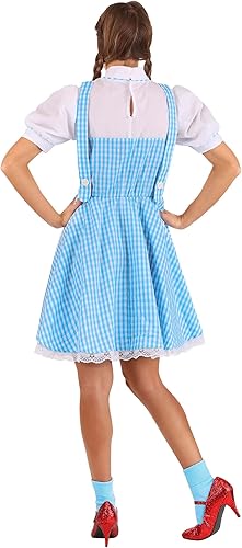Miniatura 8 de Jerry Leigh Disfraz de Dorothy del mago de Oz para mujer, vestido azul de Kansas Girl para cosplay de película, obras escolares y Halloween