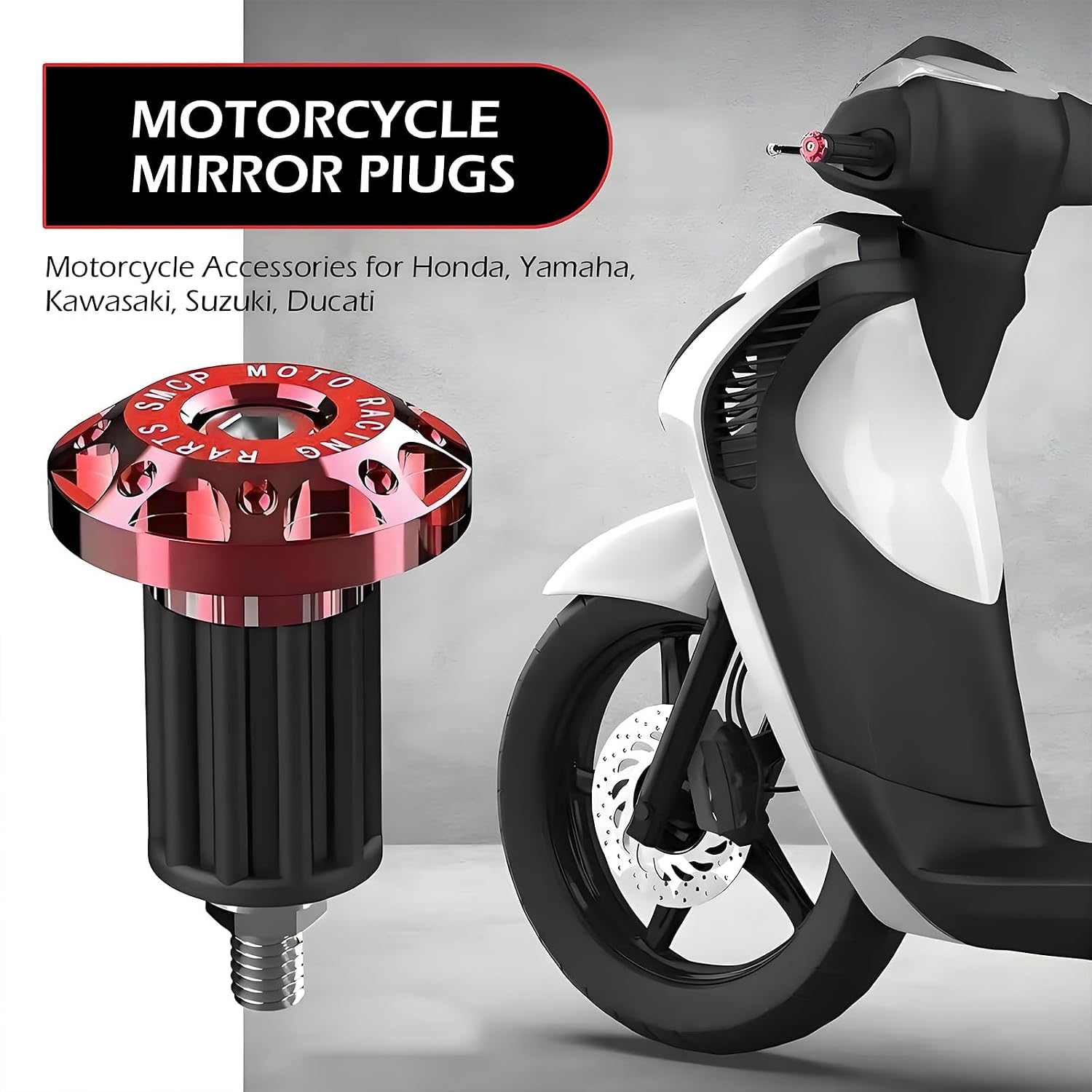 2 PCS Motorcycle Bar End Caps,Aluminum Alloy Grips Plugs,Handlebars Inserts for Electric Vehicles, Off-Road Motorcycles