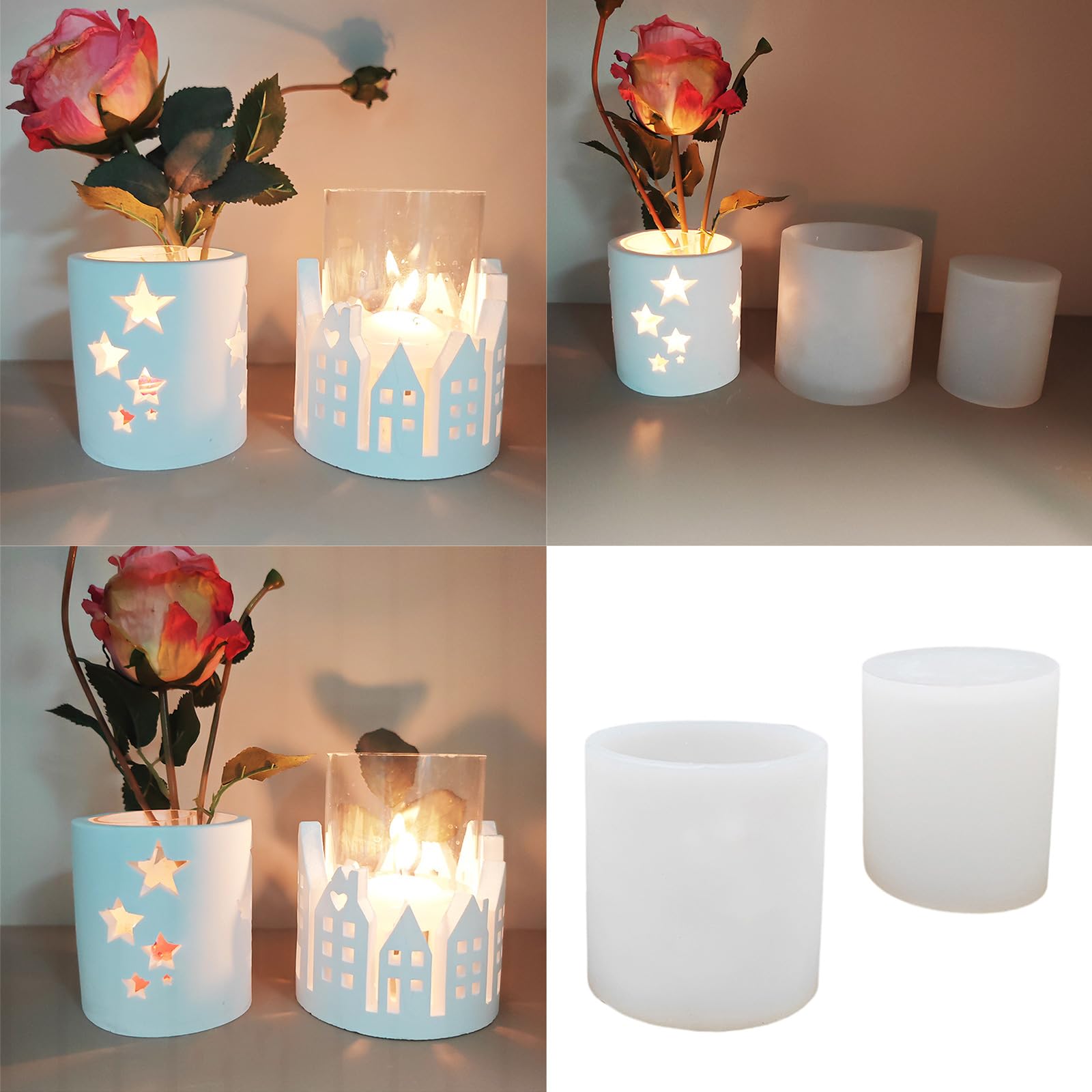 Molde innovador de forma de estrella para vela de tealight con forma de estrella circular - Molde de silicona para proyectos de artesanía