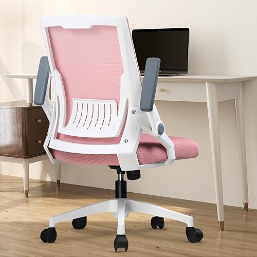 Miniatura 2 de COMHOMA Silla de oficina con reposabrazos abatibles, silla de escritorio ergonómica para computadora con soporte lumbar adaptativo, silla de estudio