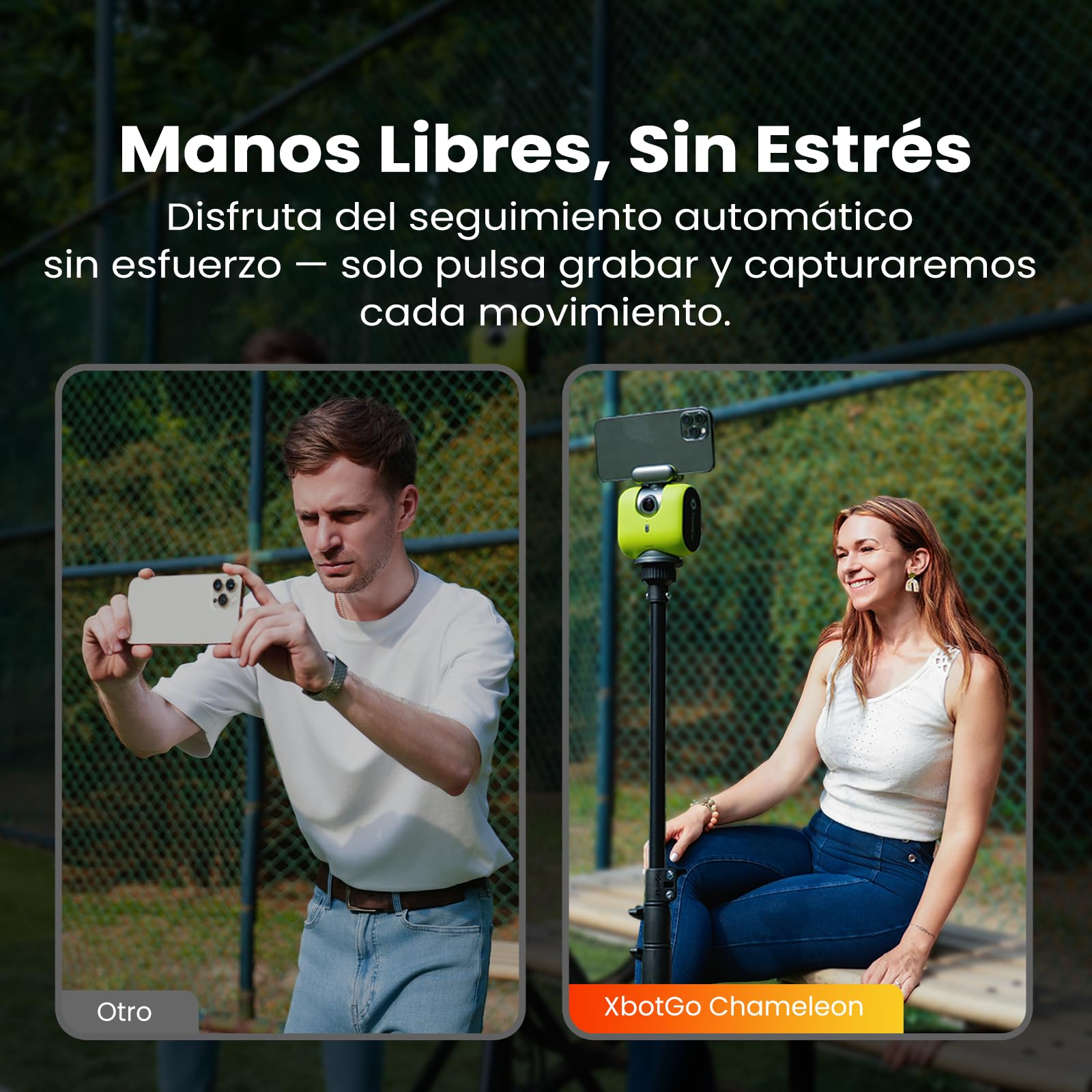 XbotGo Chameleon Cámara Deportiva Automática 4K 60FPS-Cámara de Acción con Seguimiento para Fútbol y Baloncesto en Deportes de Equipo, Transmitir en Directo, Compatible con iOS y Android(Grafito Lava)