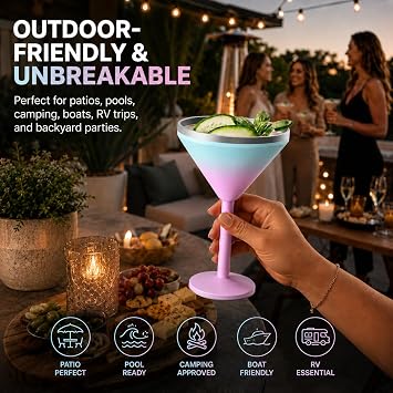 Martini Glass, Stainless Steel Insulated Martini Tumbler, Cocktail Cup