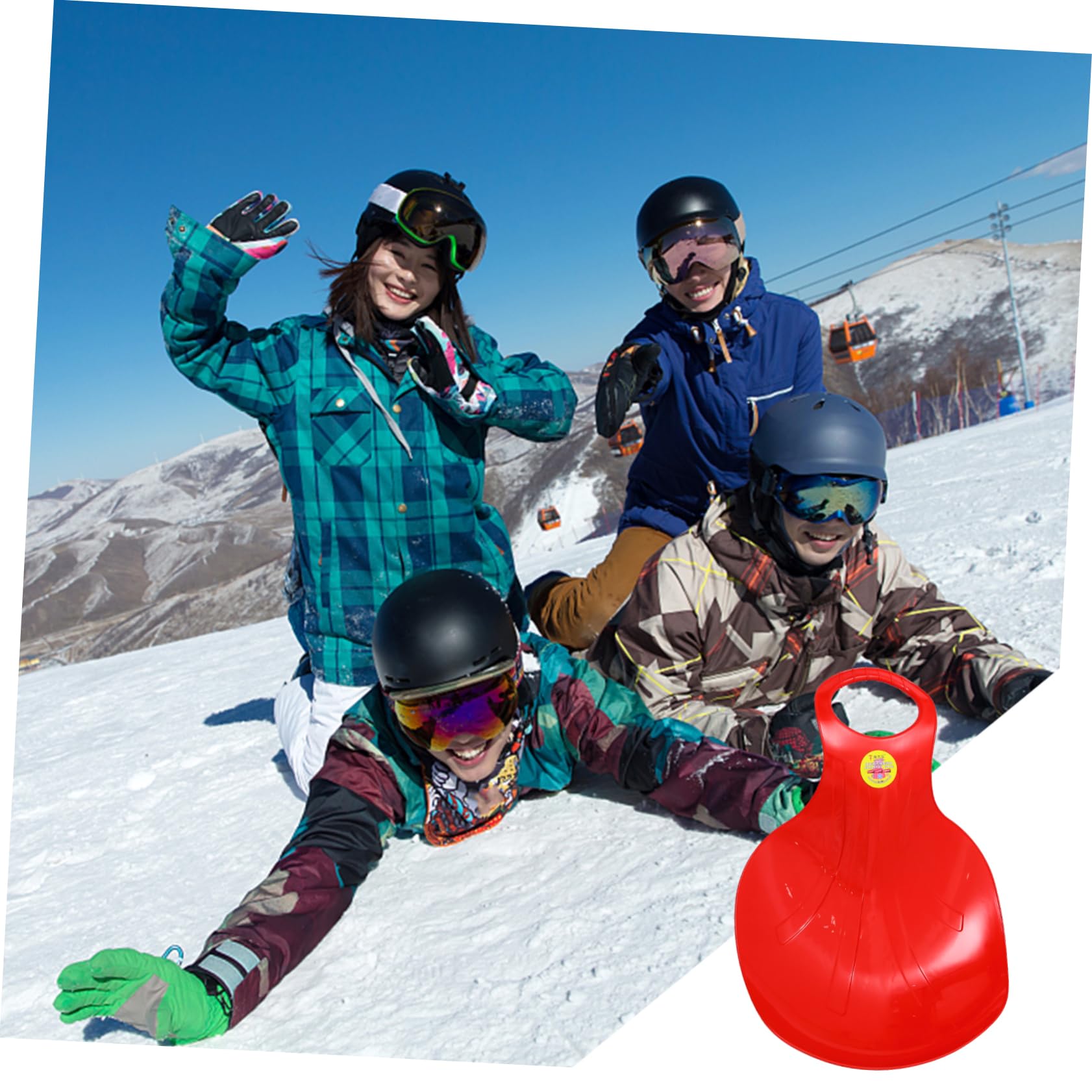 HEMOTON Grass Skiing Boys and Girls Snow Sleds Cushion Snow Sledding Winter Boys and Girls