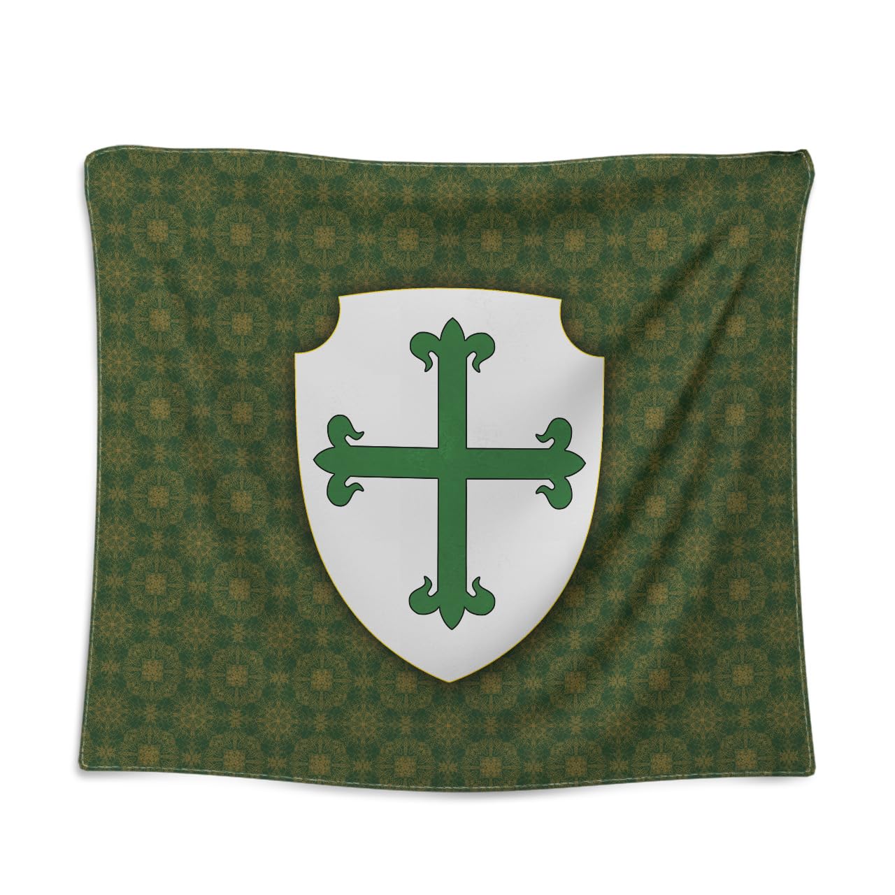 Nice Captain Medieval Military Order Coat of Arms Tapestry Knight Banner Fabric 100cmx125cm Wall Decor (Friars of Santa Maryam of Évora)