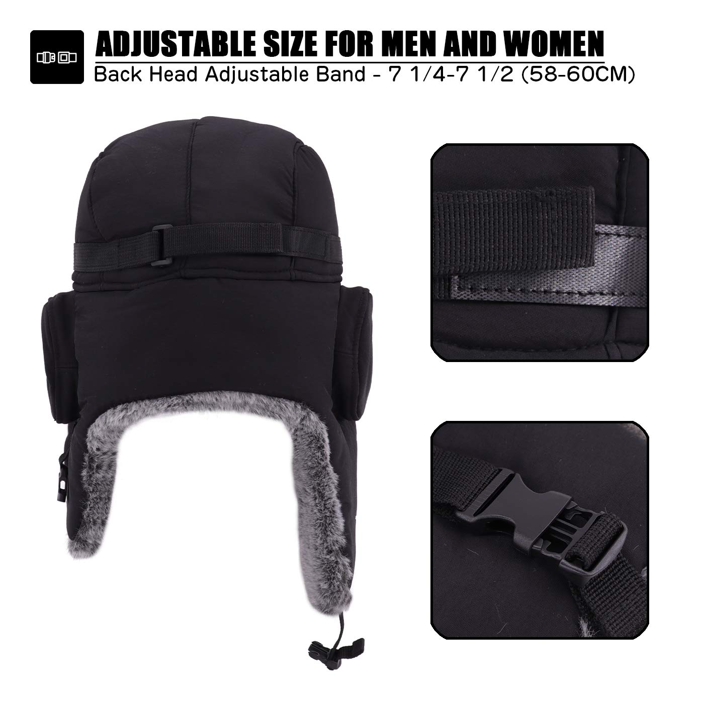 Gisdanchz Sombrero de Invierno Impermeable A Prueba de Viento Gorro Ruso Sombrero de Esquí