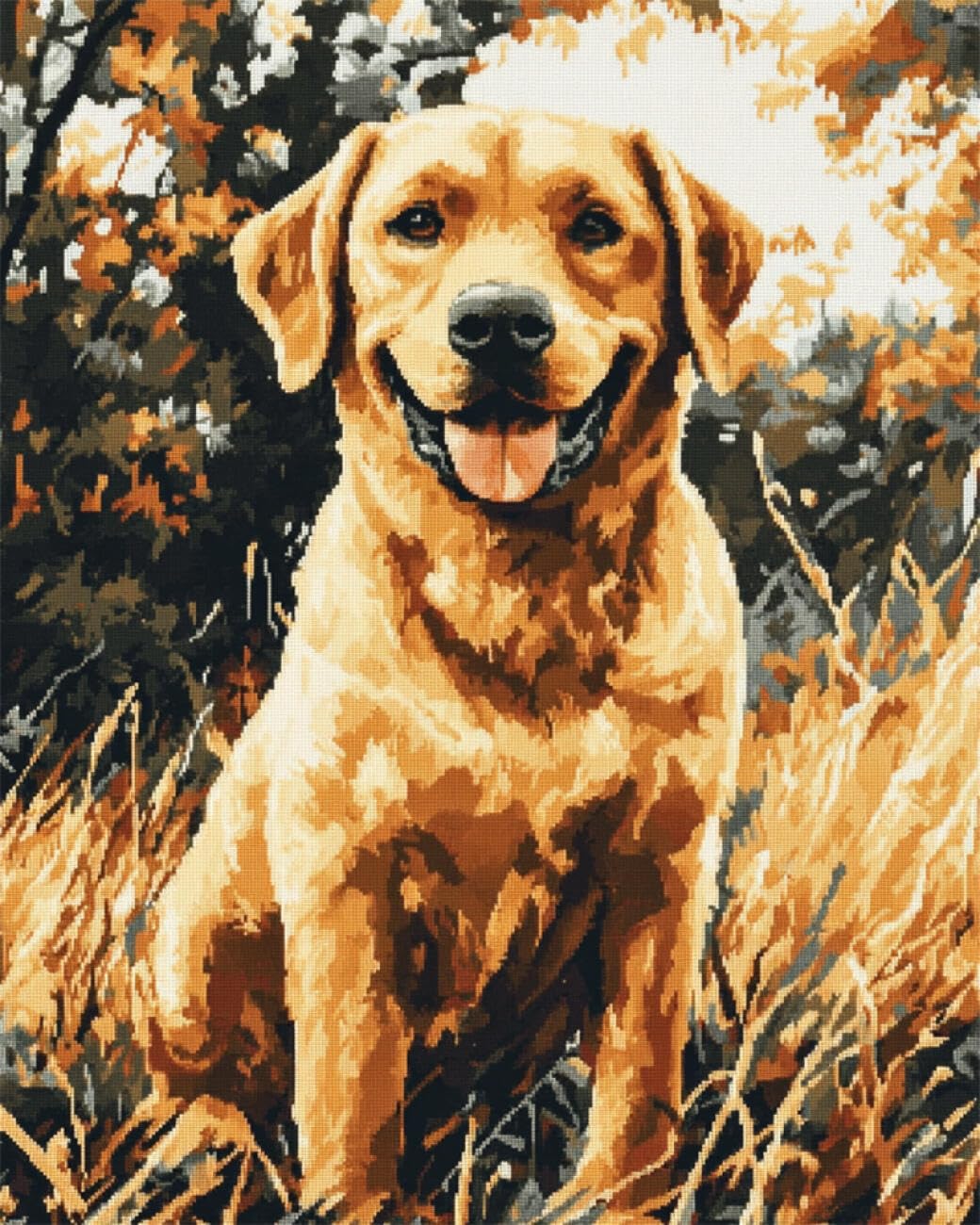 AxiangziK DIY Counted Cross Stitch Kits Cartoon Labrador 11CT 80x100cm