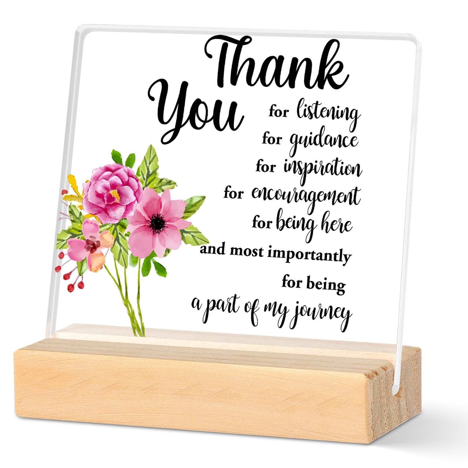 Thank You Presents for Women, Inspirational Presents, Leaving Job Farewell Presents, Appreciation Presents for Friends Nurse Teacher Keepsake - Clear Acrylic Desk Decorative Sign