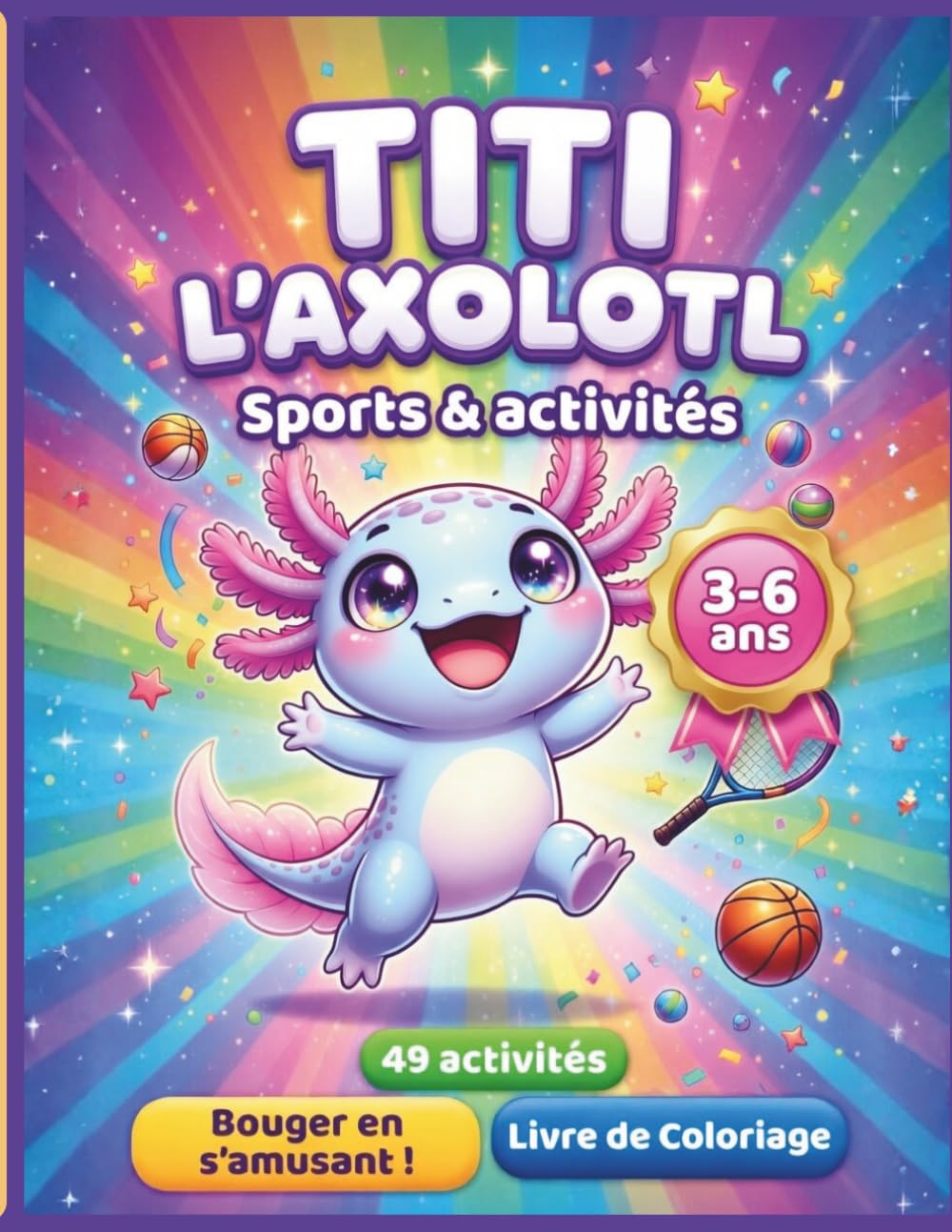 Livre de coloriage sports et activités enfants 3–6 ans – Titi l’Axolotl: 49 dessins faciles pour découvrir les sports en s’amusant (Livre de coloriage ... | Cahier d’activités éducatif avec Titi)
