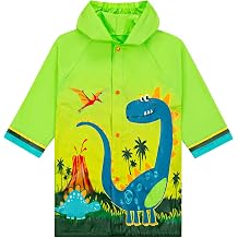 Puddle Play Kids Waterproof Hooded Rain Slicker Lightweight Outwear Jacket in Fun Designs, Sizes 2-9 Years