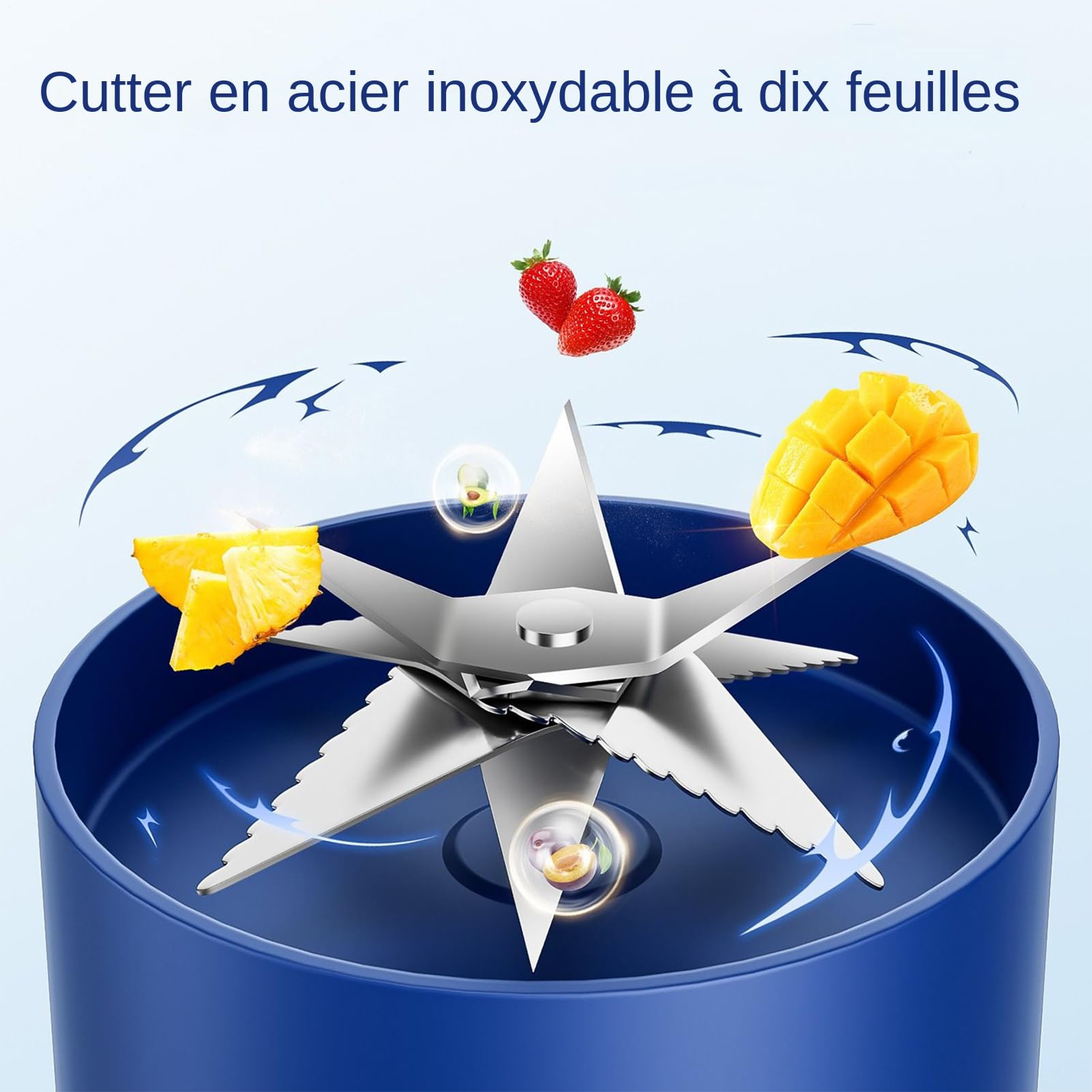 Mixeur Personnel Shaker Bouteille À Protéines Électrique Sans Fil Compact | Presse-Agrumes De Pour Le Sport Après L'Entraînement Plage Camping Pique-Nique Préparation De Repas