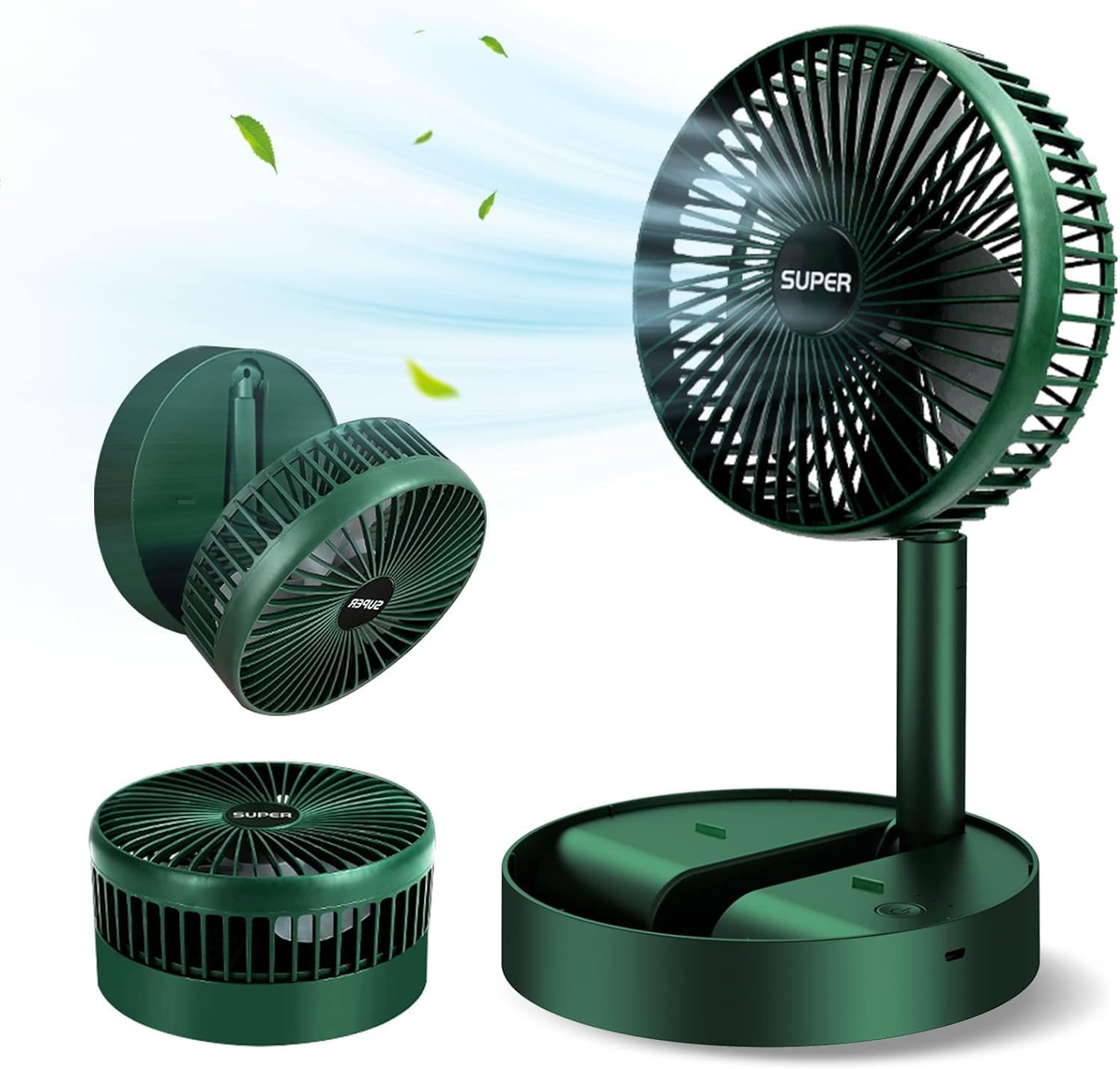 Portable Mini Folding Fan - USB Rechargeable Standing Desk Fan - 3 Speeds - 3000mAh Battery Operated Fan for Home, Camping, Outdoor and Office, 6.5-Inch (Multicolor) (B0D9P328PF) Amazon Price History, Amazon Price Tracker