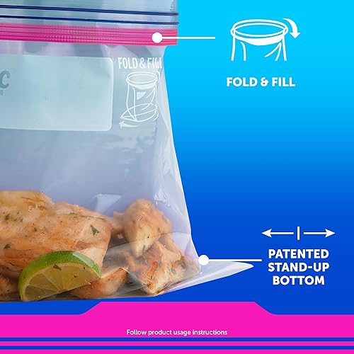 Miniatura 3 de Ziploc Bolsas de almacenamiento de alimentos de un galón tecnología Grip n Seal para un agarre más fácil abrir y cerrar 75 unidades paquete de 2 150