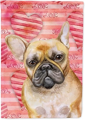 Caroline's Treasures BB9775GF - Bandera de jardín con diseño de bulldog francés, color rojo, bandera decorativa para patio exterior, patio,