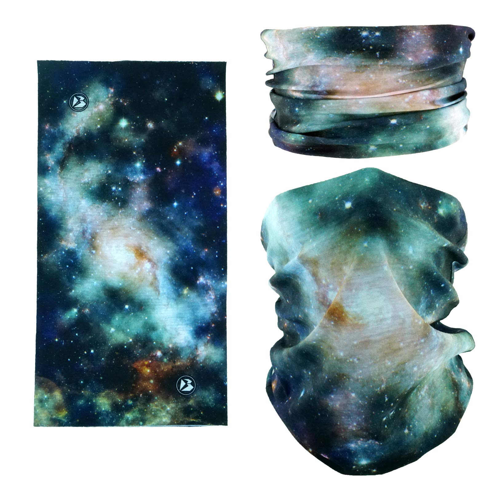 Smehcf Unisex Nebula #1 Novelty Seamless Bandana Balaclava Face Cover Mask Shield Neck Gaiter Reusable Breathable Dustproof Windproof Nebula Galaxy Star Milkway Universe Outer Space