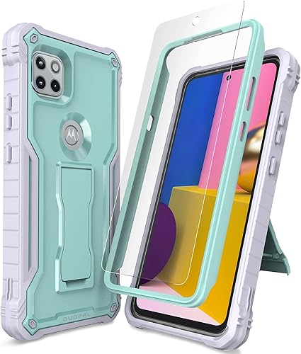 DUOPAL Funda para Motorola Moto One 5G Ace, protección de grado militar a prueba de golpes con protector de pantalla HD de vidrio templado y soporte
