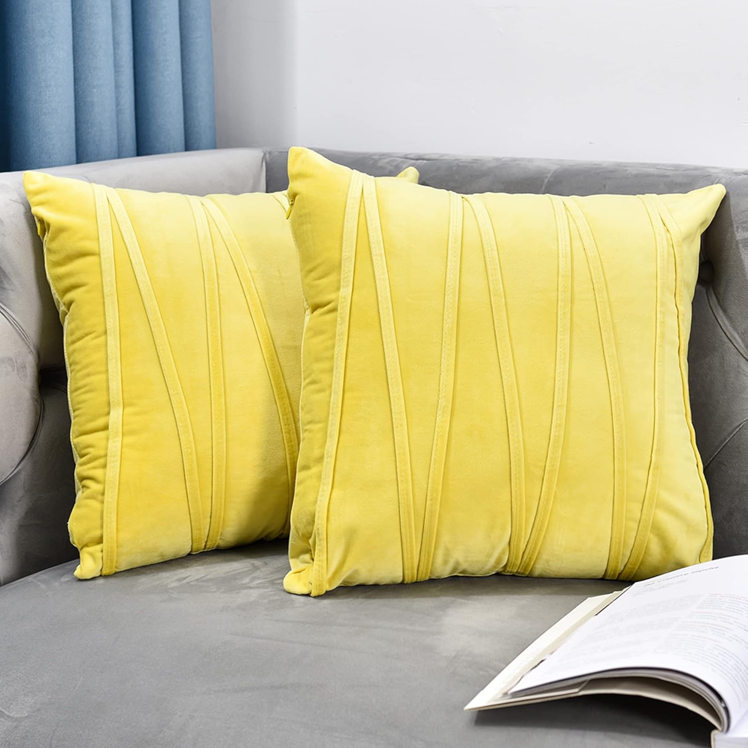 NianEr Decorative Plush Velvet Throw Pillow Covers Sofa Accent Couch Pillows Set of