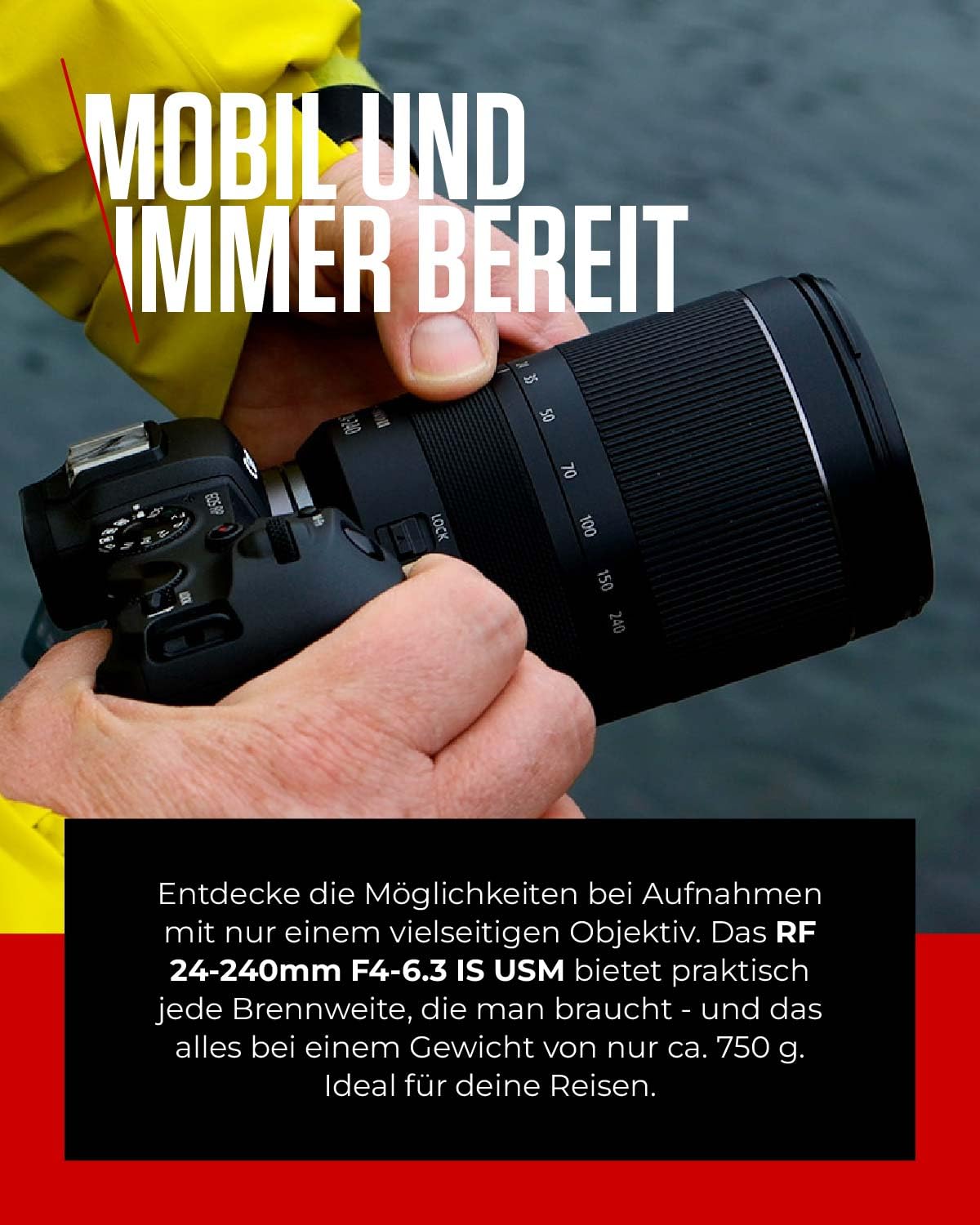 Canon RF Objektiv 24-240mm F4-6.3 IS USM – 10x Weitwinkel- und Teleobjektiv für Natur, Landschaft & Street | Kompatibel mit EOS R System