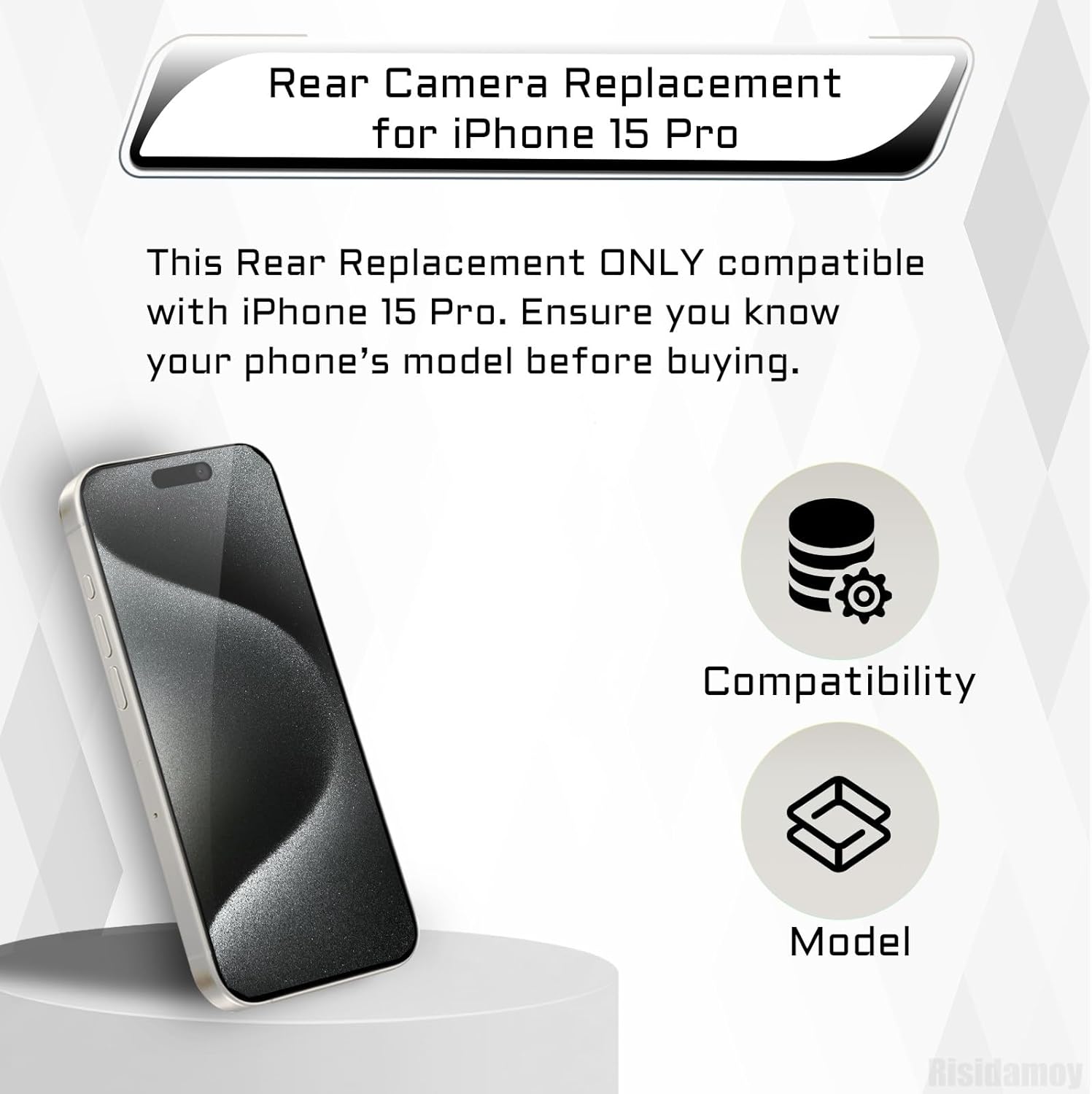 for iPhone 15 Pro Camera Replacement 48MP HD Video HDR Photo Rear Main Camera Flex Cable Lens Module Assembly A3102 A2848 A3101 A3104