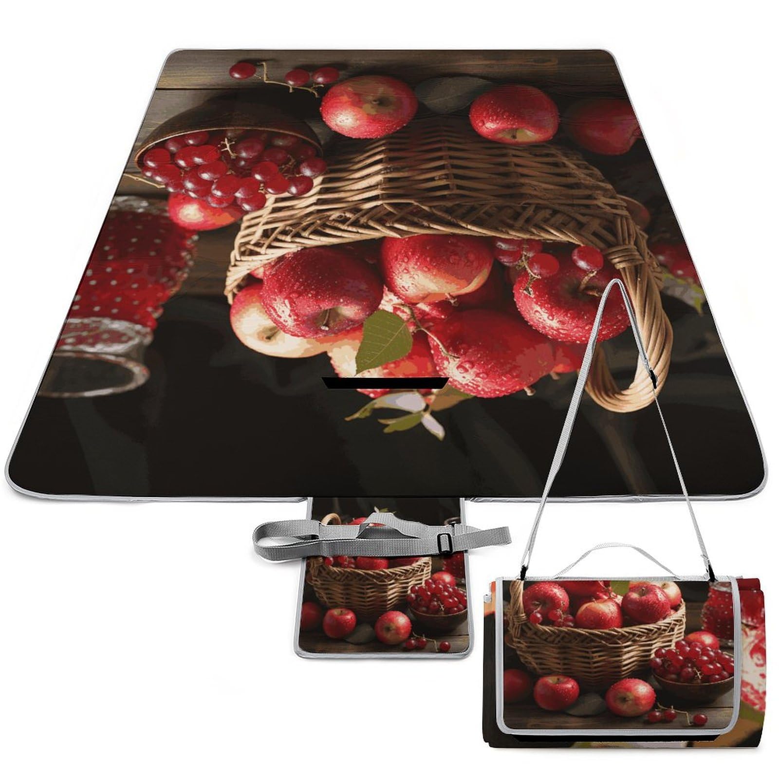 Tapis de pique-nique imprimé fruits rouges couverture de plage pour vos déjeuners sur l'herbe