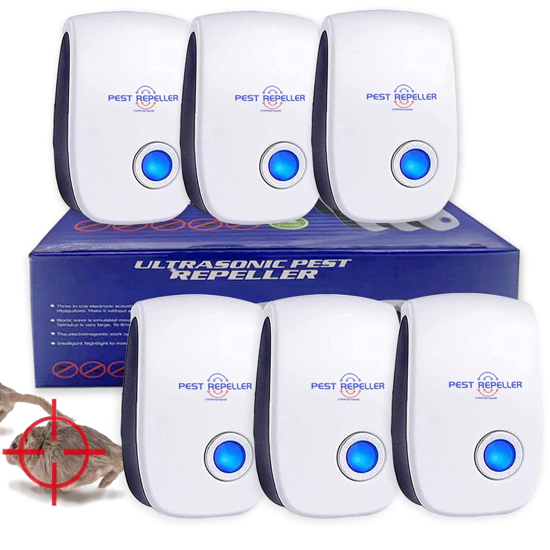 Ultrasonic Repeller Plug-in - Repels Rats, Cockroaches, Mosquitoes, Spiders, and Mice - Insect and Rodent Deterrent - Safe for Kids and Pets - Advanced 3-in-1 Frequency Conversion Technology