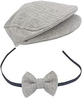 ausuky Baby,Clothing,Baby Boys 0-24m,Accessories,Hats & Caps ausuky Newborn Peaked Cap Boys Flat Beanie Hat Bow Tie Photo Photography Props Multi-Color Optional Cute Prop Accessories