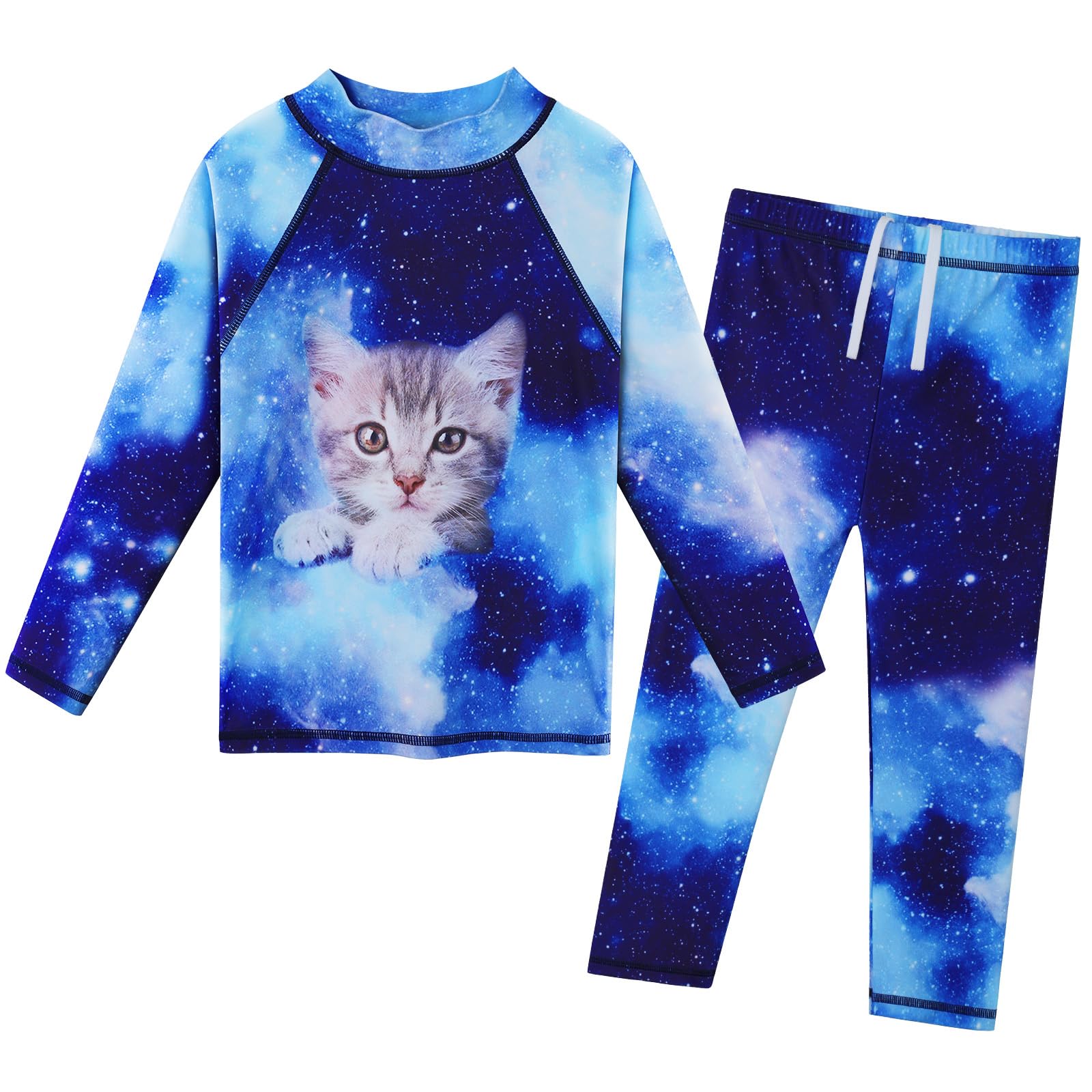 BAOHULU Girls Two Piece Swimsuit Long Sleeve Rash Guard for 2-14 Years