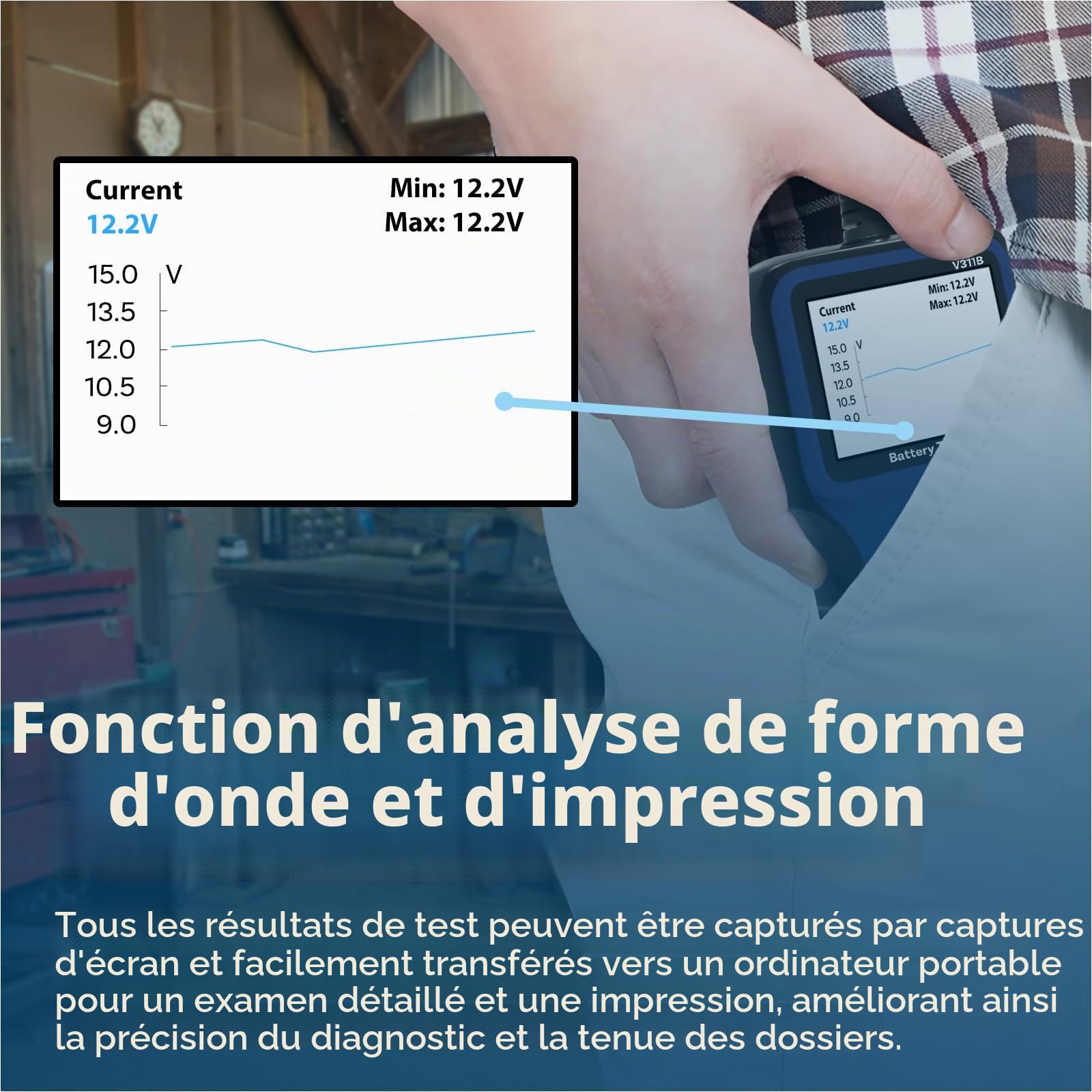 Testeur Batterie Voiture par MMOBIEL – Upgraded 12V Testeur de Batterie et Alternateur avec Écran Couleur – 100-2000 CCA Test de Charge - Santé Batterie, Démarrage et Charge Vérification pour Voiture
