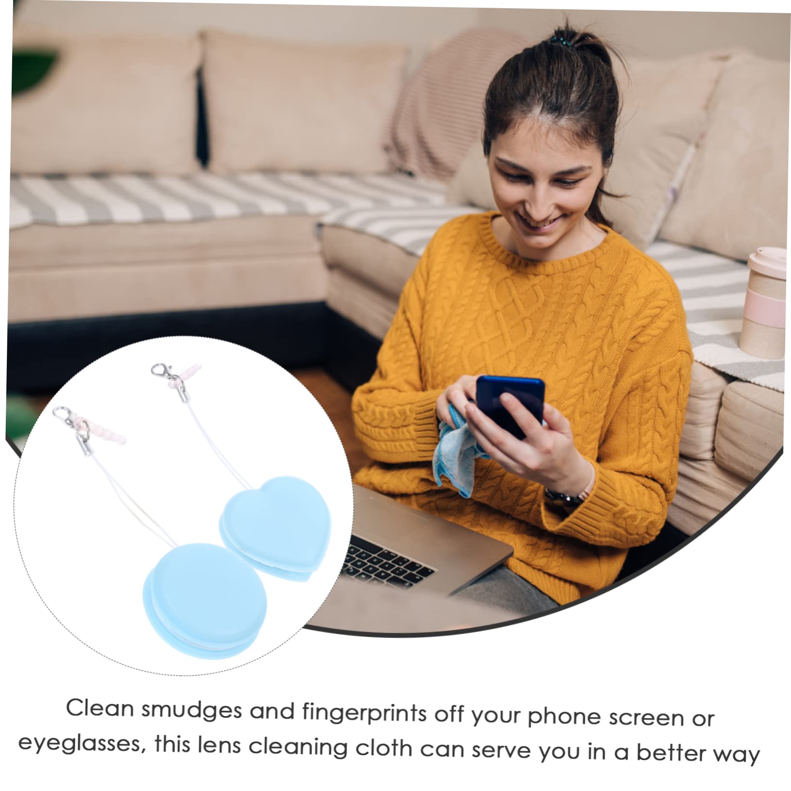 Healvian 10pezzi Kit Pulizia Schermi e Lenti Panni Microfibra per Smartphone Computer e Occhiali Accessori Pratici e Riutilizzabili Design con Decorazione Corda