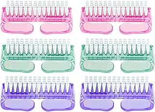 YOFAN 6pcs Big Handle Grip Nail Brush, Fingernail Scrub Cleaning Brush for Toes and Nails, Pedicure Cleaner Brushes for Men and Women Assorted Colors,6 Pieces