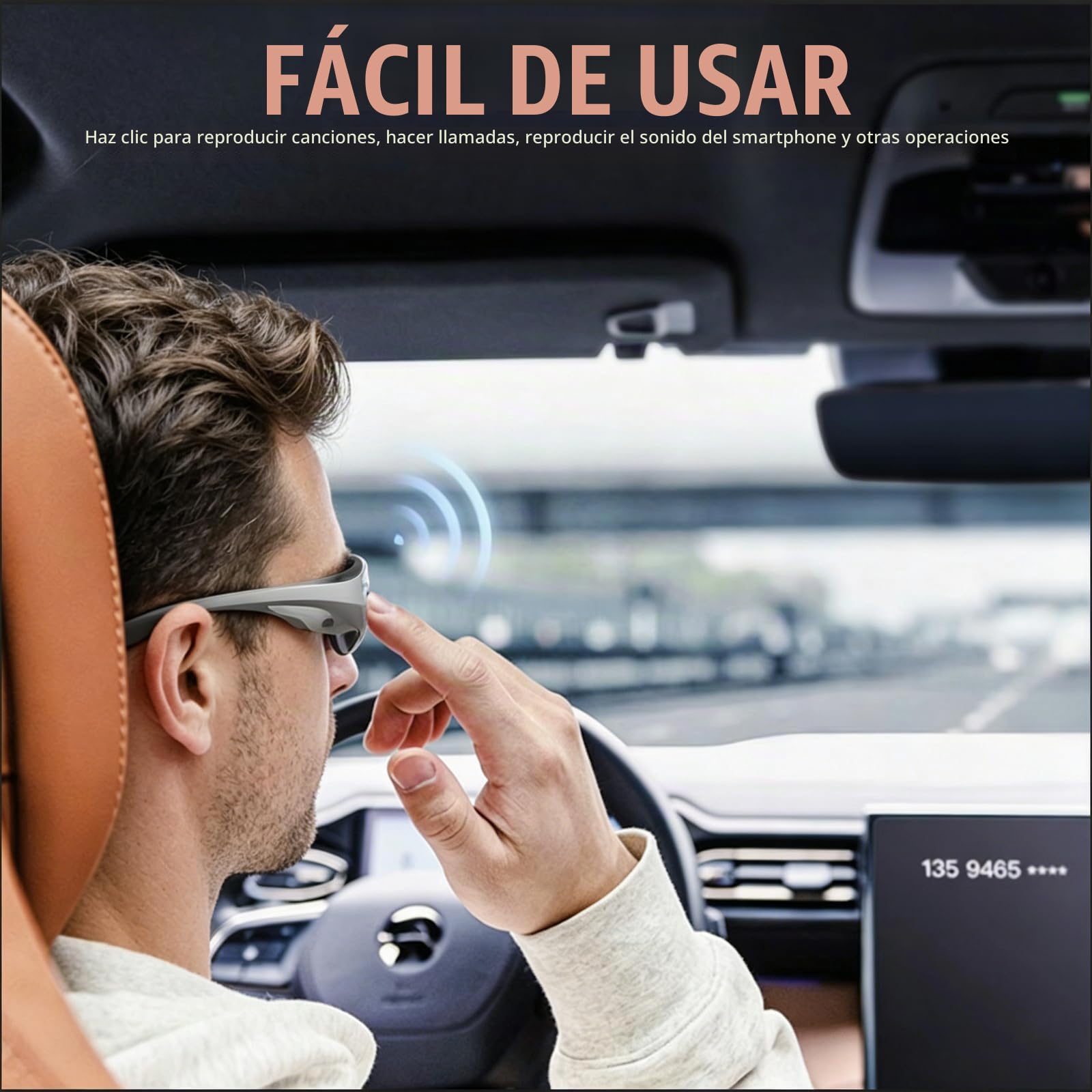 Gafas de Ciclismo Inteligentes con Bluetooth, Audio Estéreo Inalámbrico, Cancelación de Ruido, Protección UV, Navegación por Voz, Adecuadas para Alpinismo, Esquí y Carrera