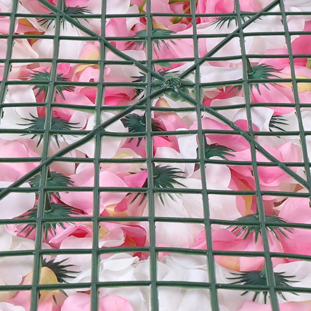 15 Stück Künstliche Blumenwand 60x40cm Rosenwand Seidenblumen Garten Balkon Straße Hochzeit Hintergrund Dekoration Kunstblumen DIY Hochzeit Straße Hintergrund Künstlicheblumenwand Rosa
