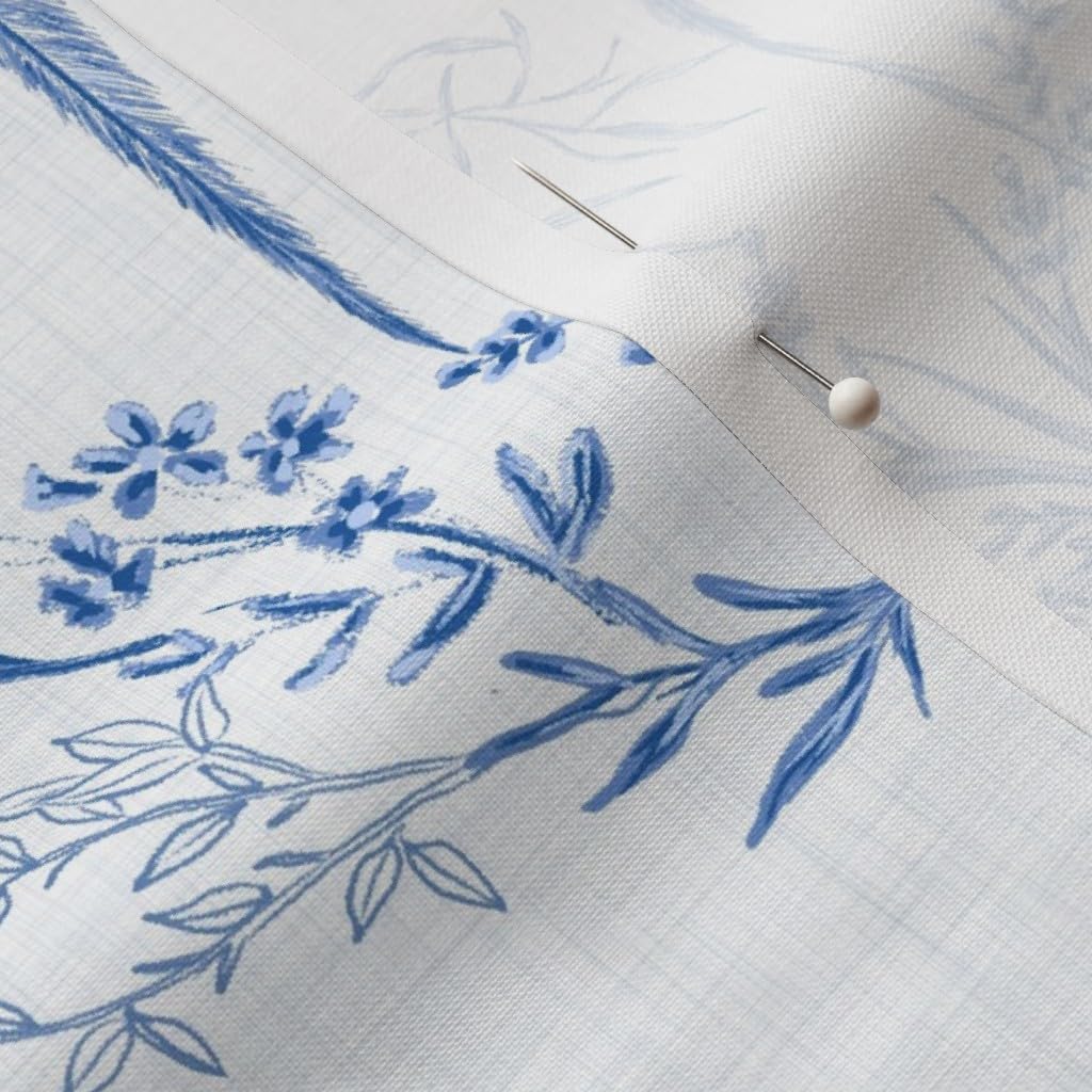 Spoonflower Fabric - Pheasant Chinoiserie Dramatic Antique Garden Traditional Vintage Bold Printed on Petal Cotton Fabric Fat Quarter - Sewing Quilting Apparel Crafts Decor