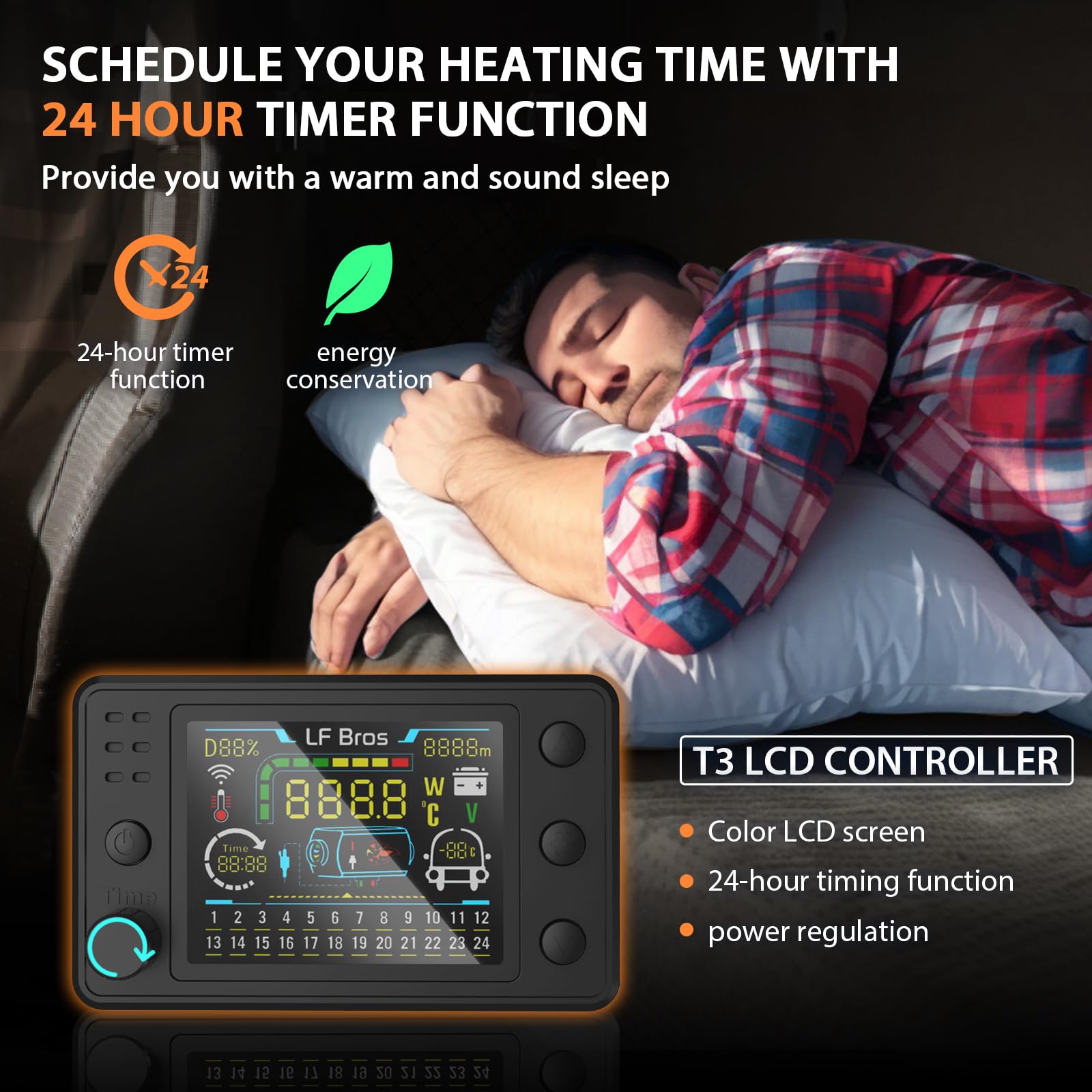 LF Bros Luft Dieselheizung Standheizung 2 kW- 12 V Standheizung Diesel mit Timer LCD Display & Fernbedienung- Schnellaufheizend für LKW, Boote, Wohnmobile und Campervans