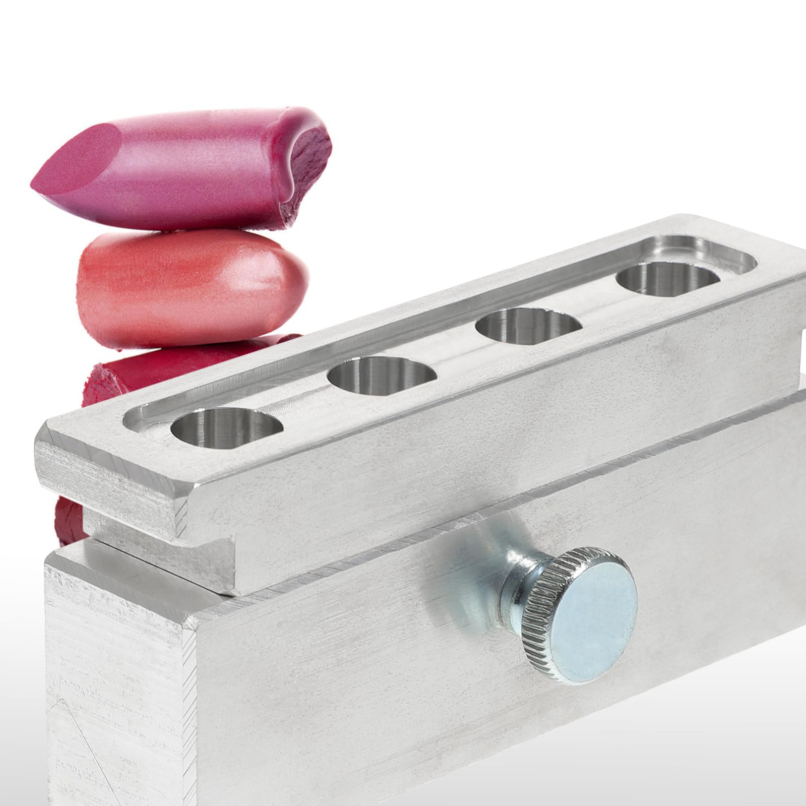 Lippenstiftform aus Aluminiumlegierung 4 loch Silber zum Lippenstift und Lippenbalsam Selber Machen Selbstgemacht Lippenstiftform für Handgemachte Lippenpflege