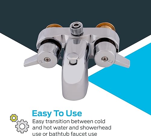 Miniatura 4 de EZ-FLO 11129 - Desviador de ducha con dos asas cromado, cromado