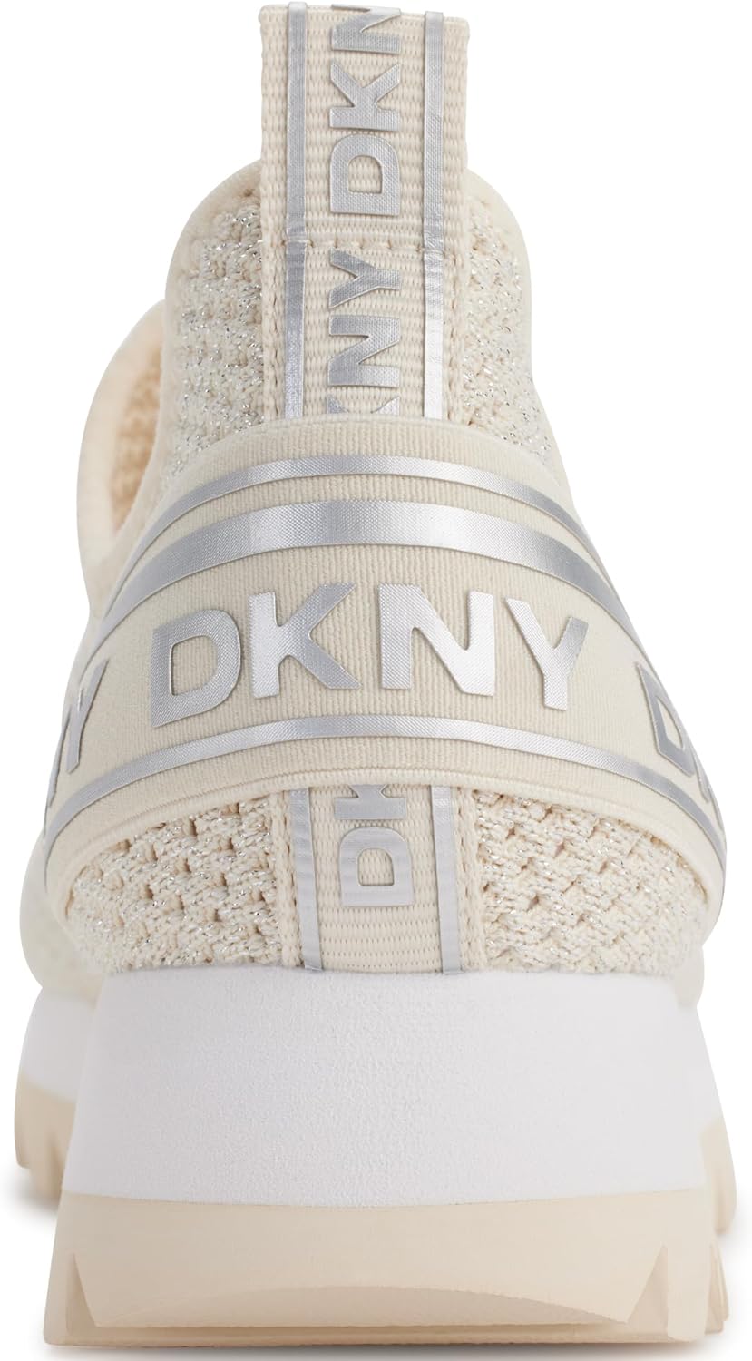 DKNY Womens Abbi Knit Slip on Sneaker with Logo - Image 2
