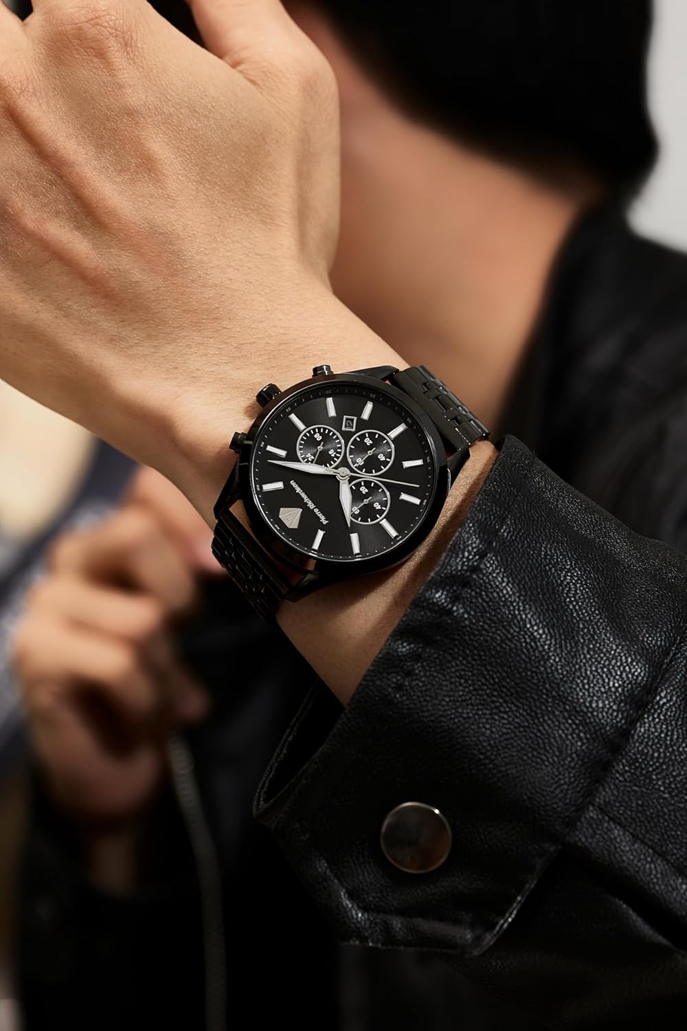 PIERRE RICHARDSON Men’s Luxury Watch PR2320 – Silver Stainless Steel Quartz, 44mm, 5ATM Water Resistant, Scratch-Resistant Sapphire Crystal Glass - Image 3