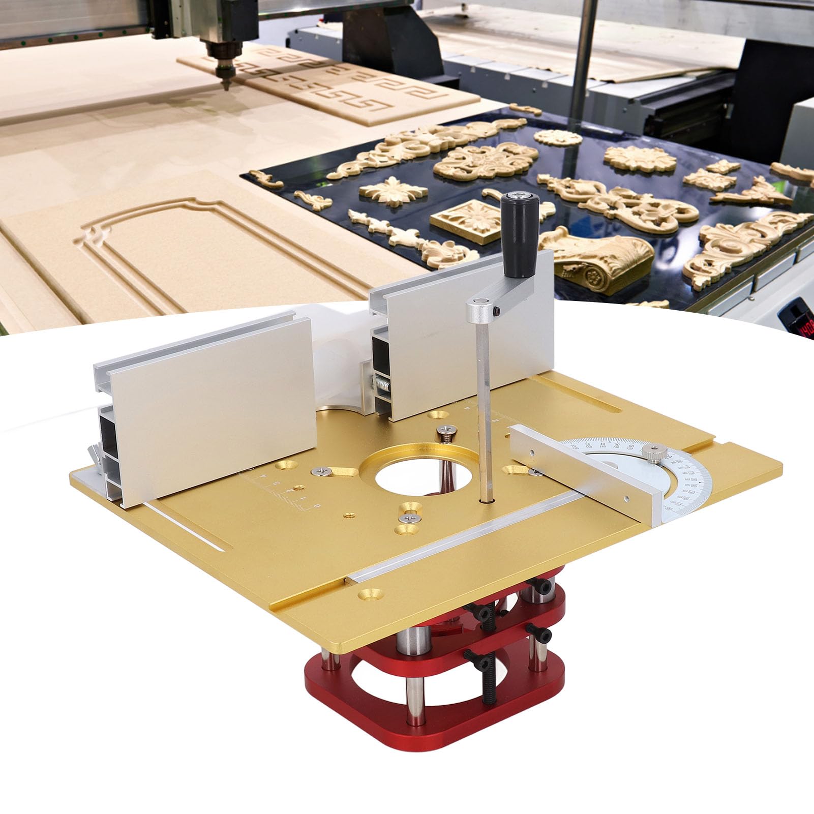 Generic Kit de de Enrutador de Elevación Manual Confiable para Carpintería, para Entusiastas de la Artesanía y Carpinteros Profesionales Aleación de Aluminio y Acero Inoxidable