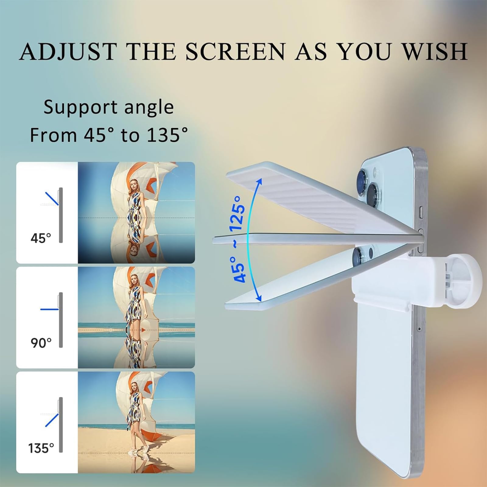 Selfie-Spiegel mit Spiegeleffekt-Objektiv und „Shoot The Sky Lake Water Portrait Reflection“ Smartphone-Kameraspiegel-Clip-Set für alle Smartphones