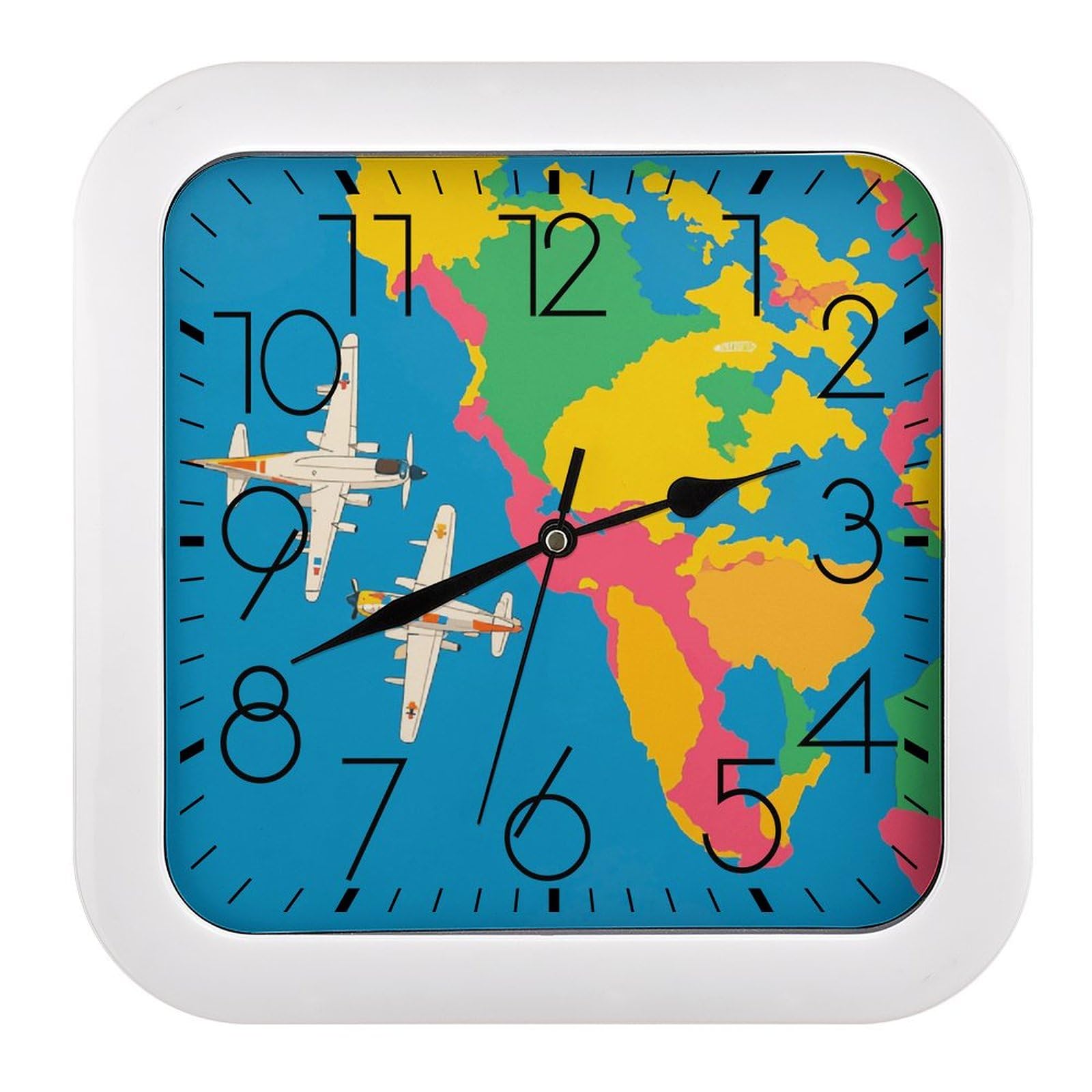 Horloge murale carrée lisible et sans bruit pour bureau et salle de classe