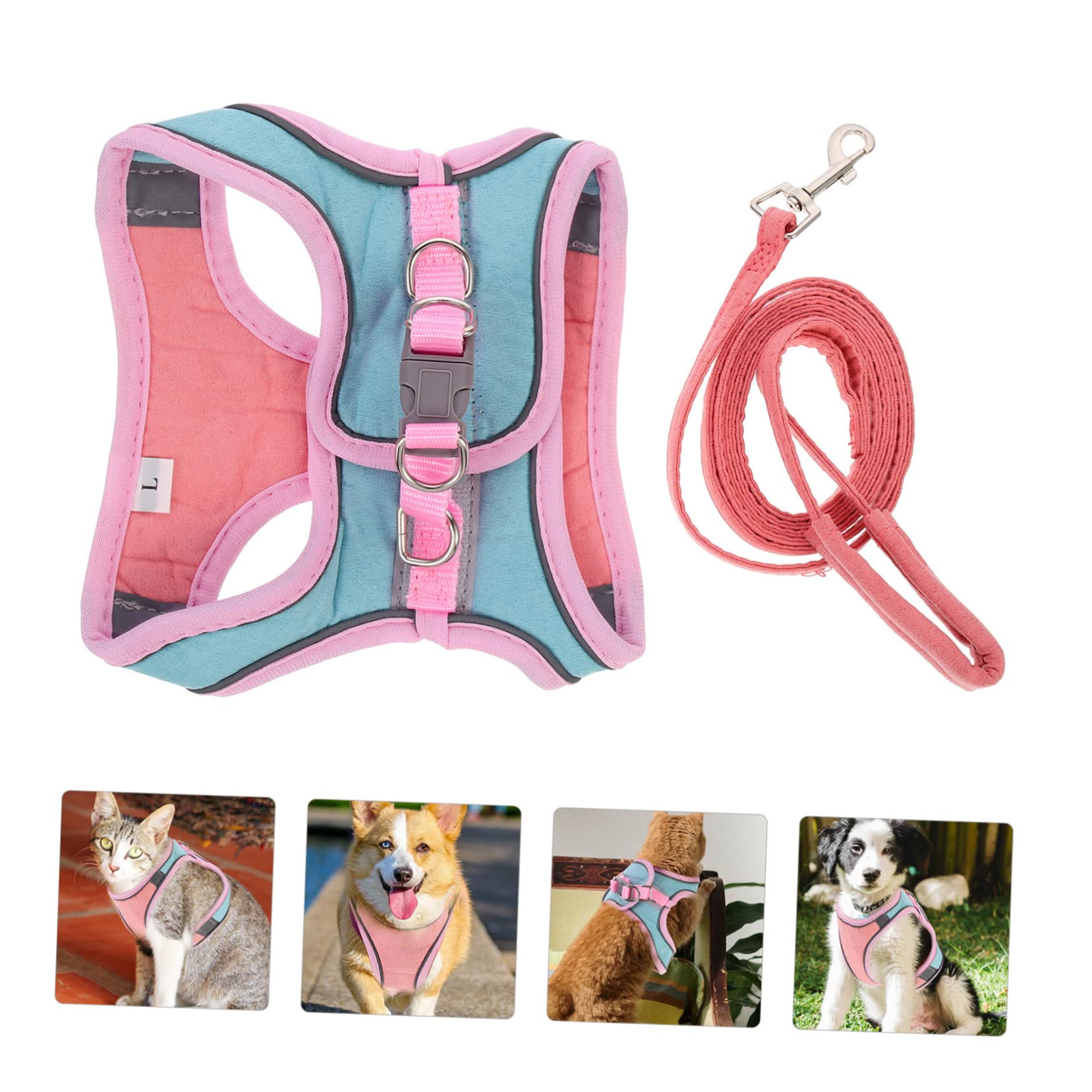 Toddmomy 4ensembles pour Chat avec Laisse Adorable pour Chiens Et Chats Extérieur Conception Anti-Evasion Système De Sécurité Intégré