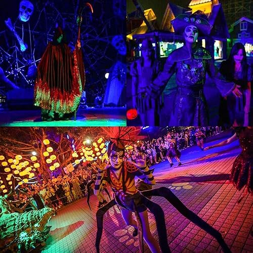 Miniatura 5 de Paquete de 5 luces LED negras de 10 W, luz de inundación de luz negra con enchufe, impermeable IP66 para exteriores, luz negra para fiesta de baile,