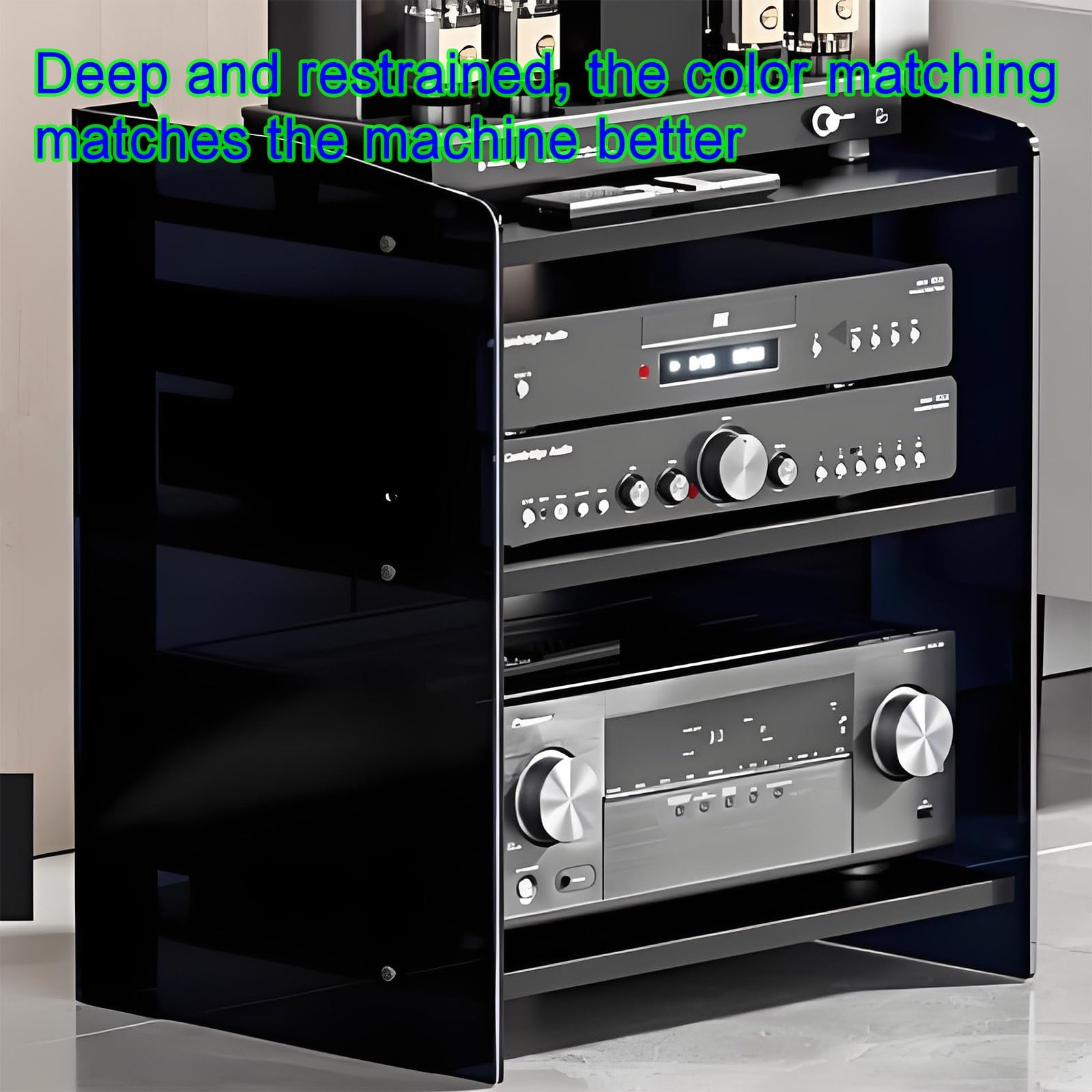 Support multimédia moderne en bois pour matériel audio-vidéo - Pour home cinéma - Solution de rangement élégante - Support audio vidéo durable - Parfait pour le salon ou le divertissement