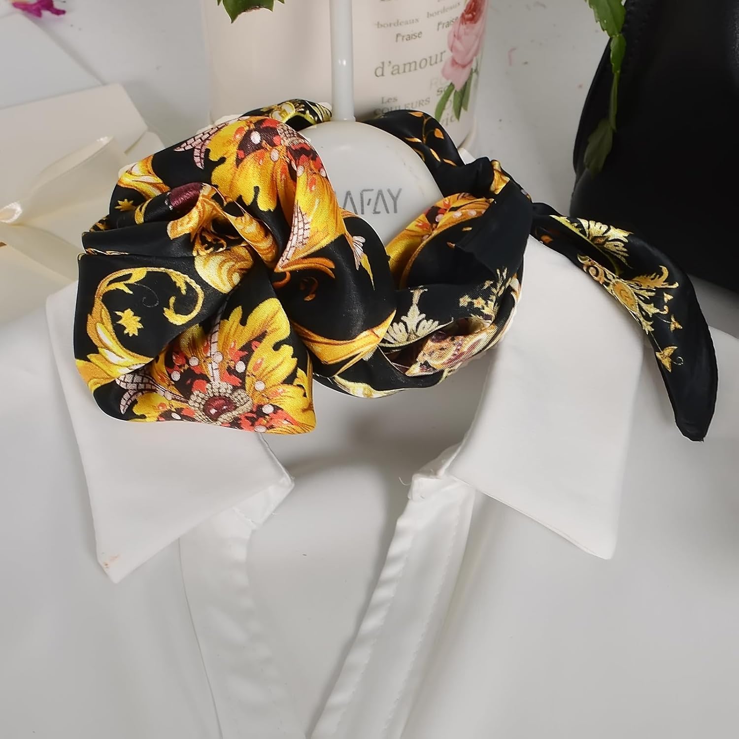 Women 100% Mulberry Silk Neck Scarf Lightweight Digital Print Small Square Scarfs- Neckerchief Gift Packing 21"*21" - Image 8