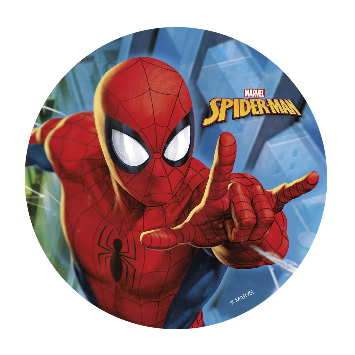 dekora – Spider-Man Edible Cake Topper Ø 20 cm | Birthday Cake Decoration for Kids | Edible Paper | Official Marvel Licence | No Added Sugar, Gluten Free | Easy to Use