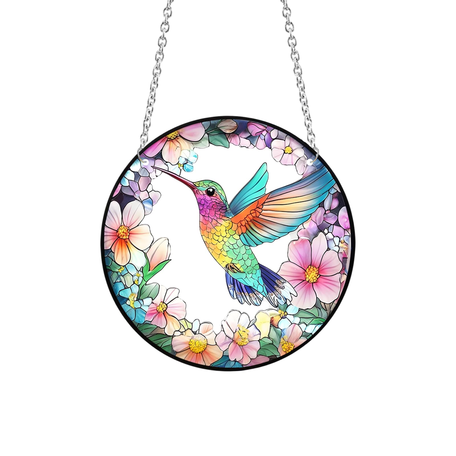 Attrape-soleil colibri acrylique teinté pour fenêtre et suspension lumineuse