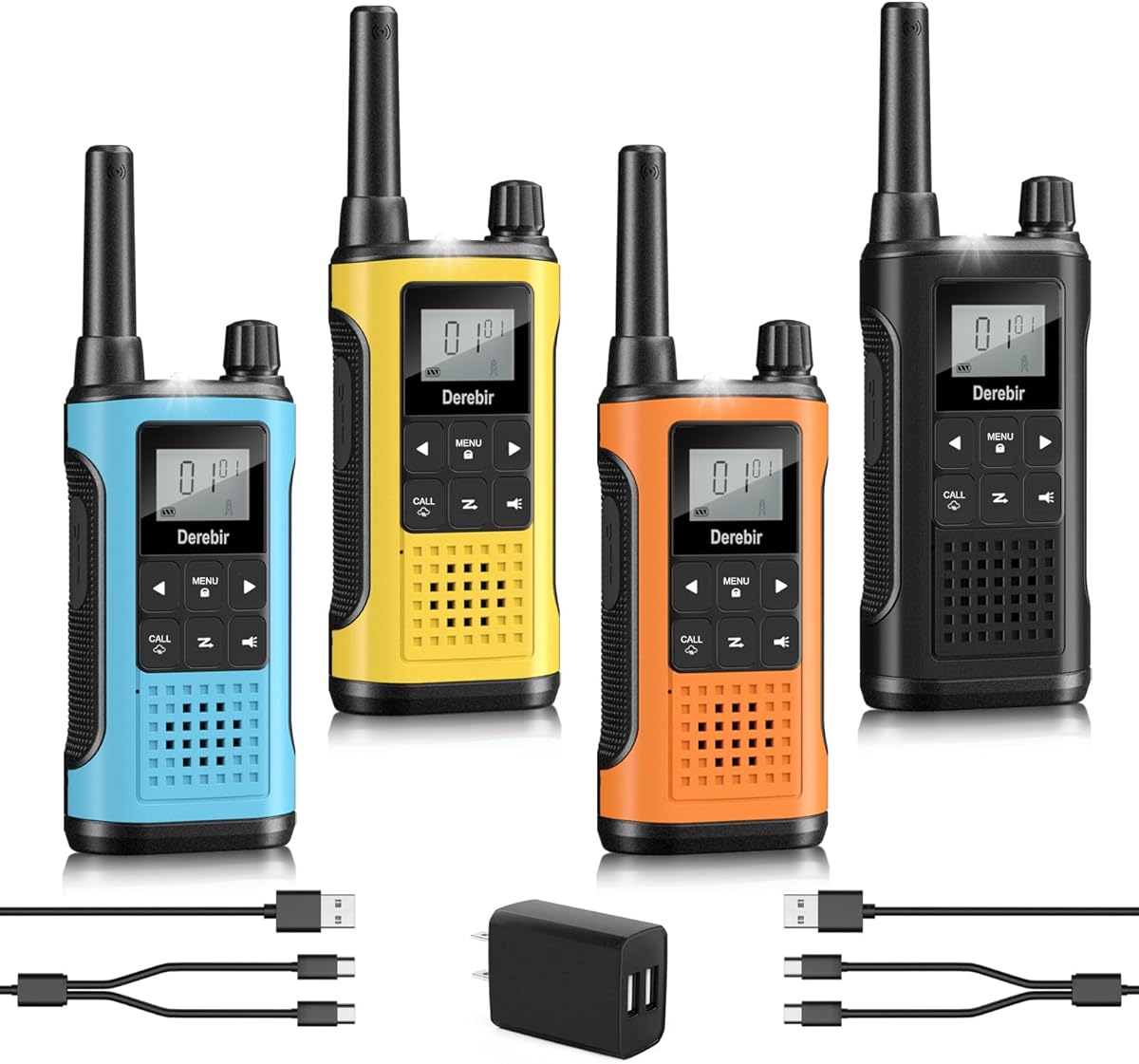 Walkie Talkies Long Range for Adults-4 Pack Rechargeable Walkie Talkies 22 FRS Channels 2-Way Radios with NOAA Weather Alert,VOX,Flashlight and 1500mAh Li-ion Battery for Family Camping Hiking